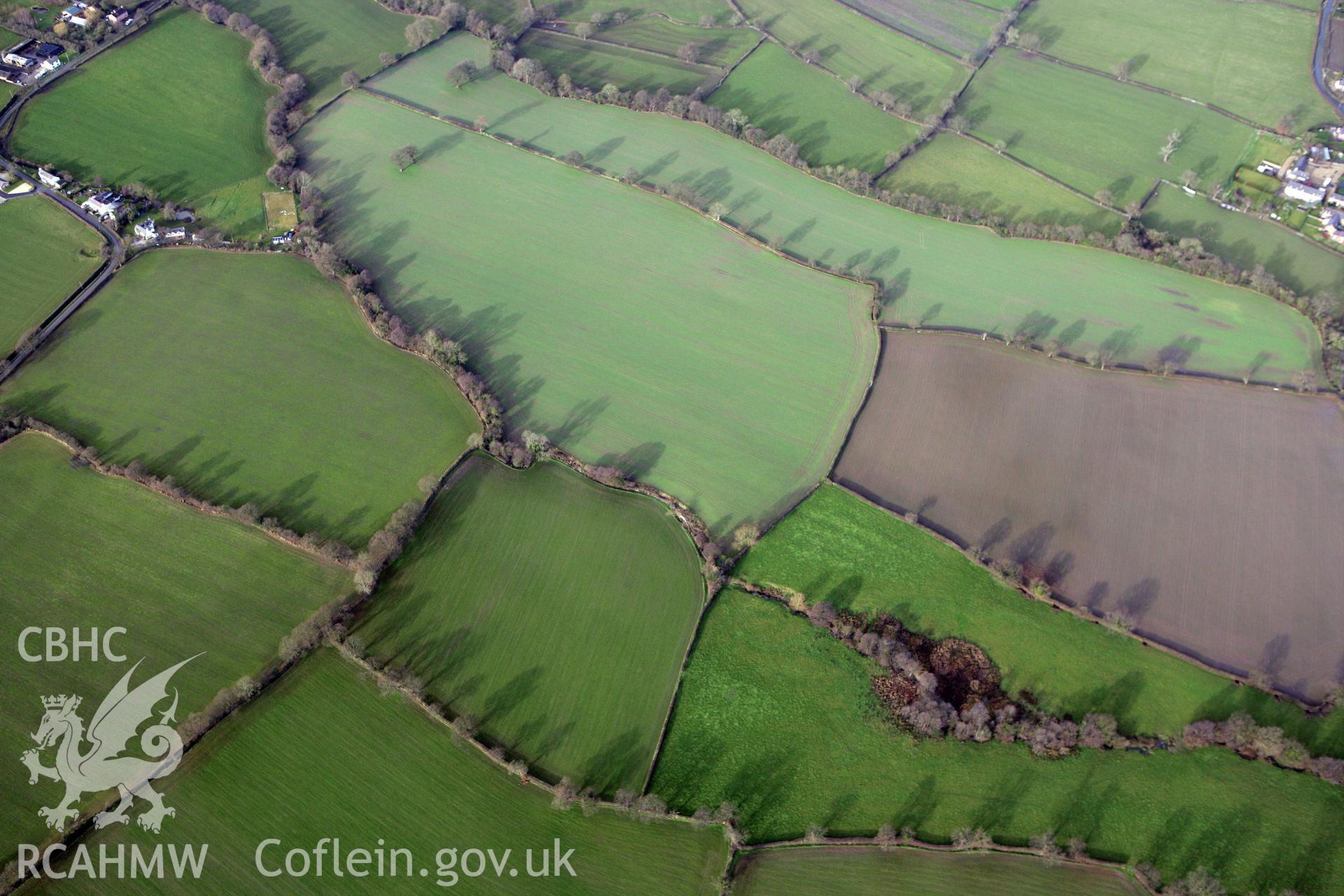 RCAHMW colour oblique photograph of Burton Green Roman site. Taken by Toby Driver on 21/01/2009.