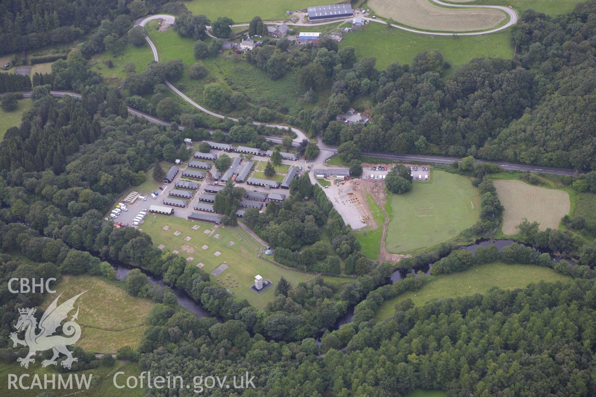 RCAHMW colour oblique aerial photograph of Military Training Camp, Cael Curig. Taken on 06 August 2009 by Toby Driver