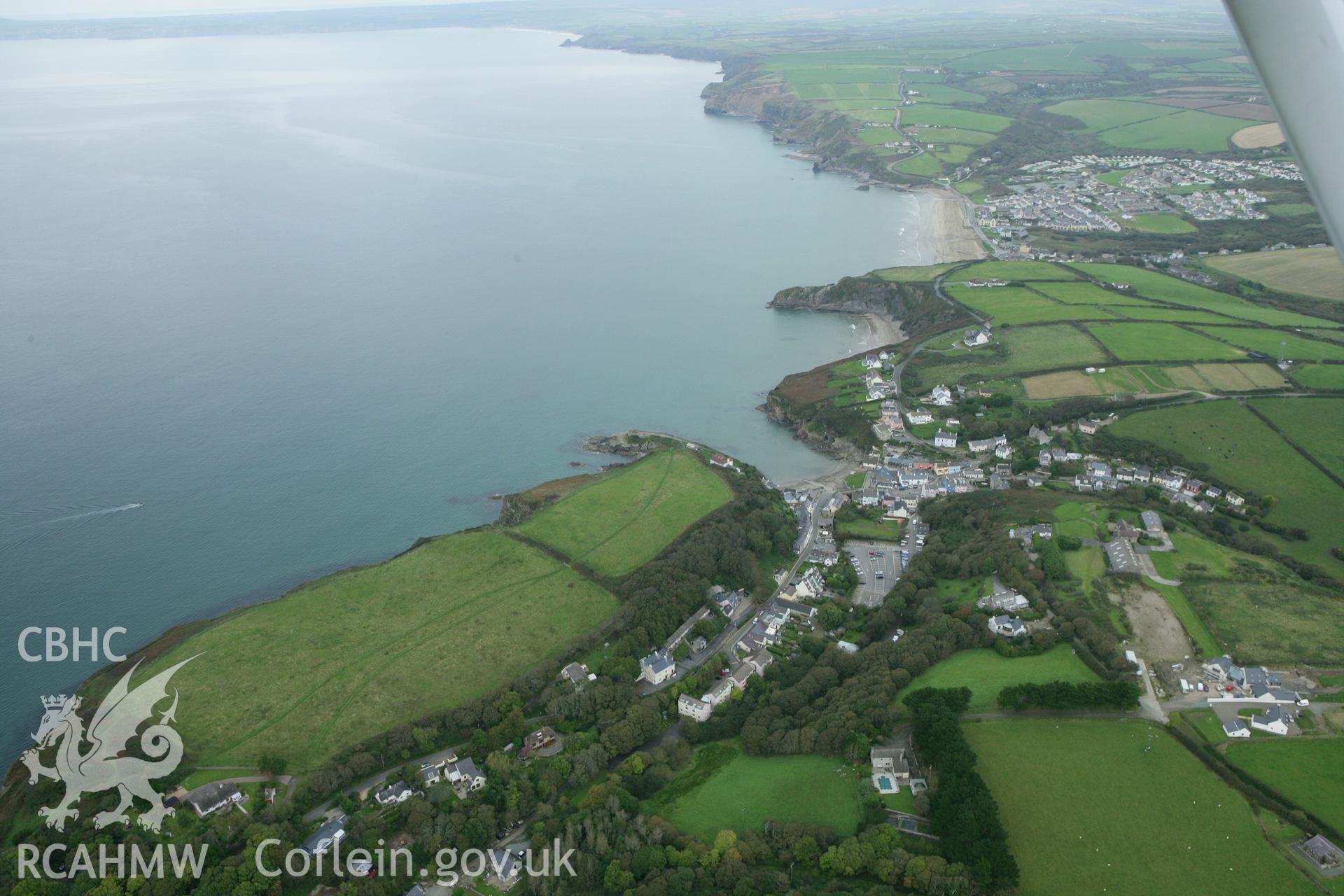 RCAHMW colour oblique aerial photograph of Little Haven. Taken on 14 October 2009 by Toby Driver