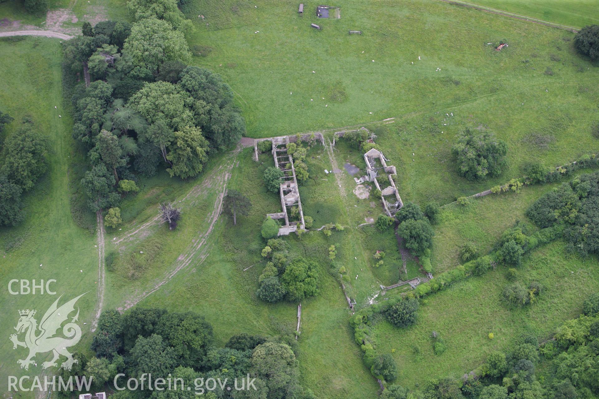 RCAHMW colour oblique aerial photograph showing ruins of Piercefield Park. Taken on 09 July 2009 by Toby Driver