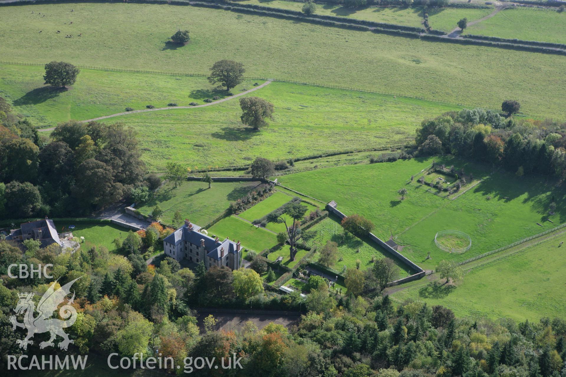 RCAHMW colour oblique aerial photograph of Trevor Hall. Taken on 13 October 2009 by Toby Driver