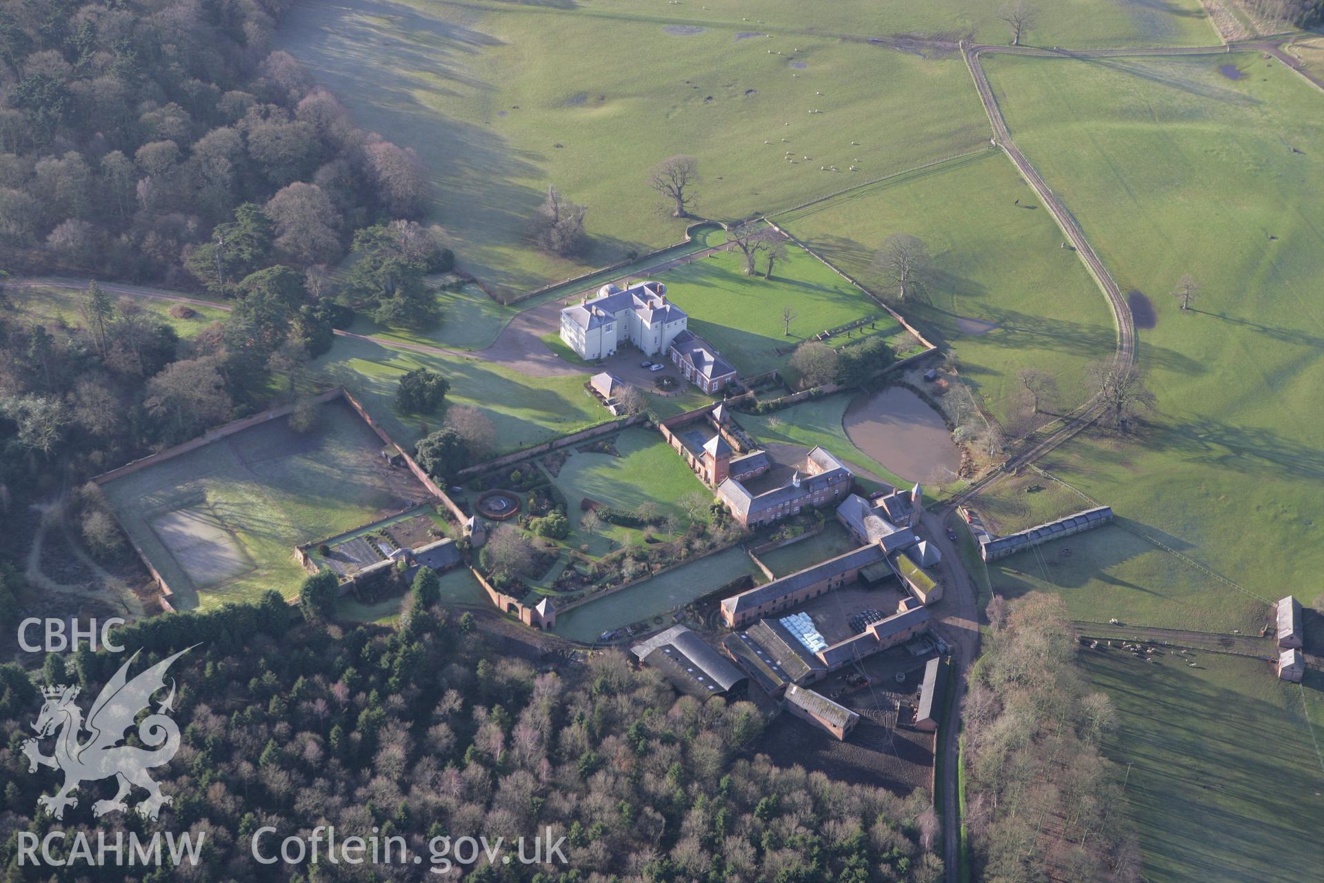 RCAHMW colour oblique photograph of Bettisfield Park, Hanmer. Taken by Toby Driver on 21/01/2009.