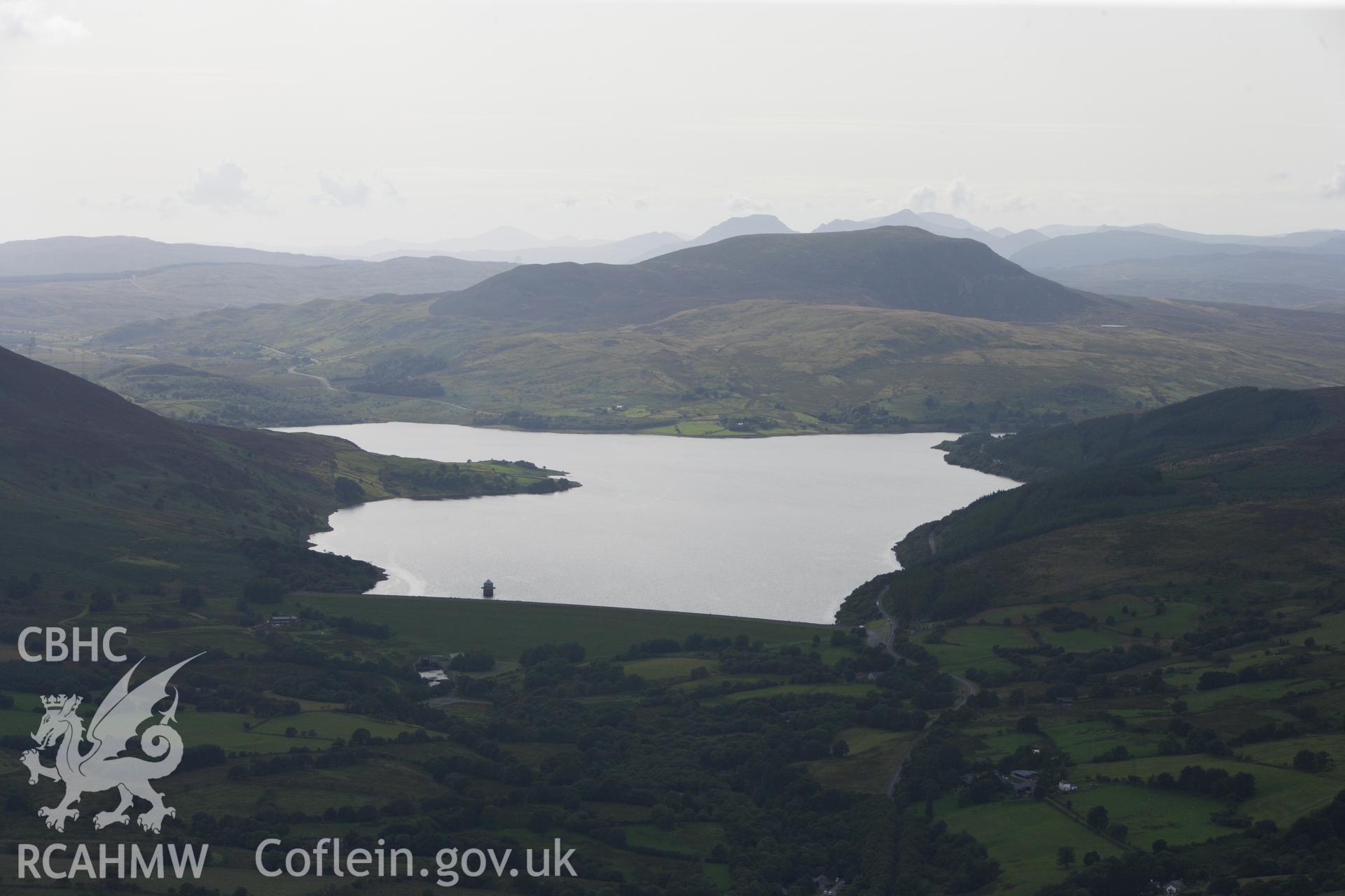 RCAHMW colour oblique aerial photograph of Llyn Celyn, Tryweryn Valley. Taken on 06 August 2009 by Toby Driver
