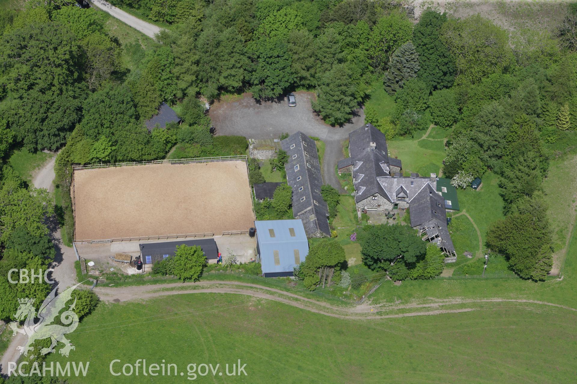 RCAHMW colour oblique aerial photograph of Gwanas Fawr on the site of the Medieval grange. Taken on 02 June 2009 by Toby Driver