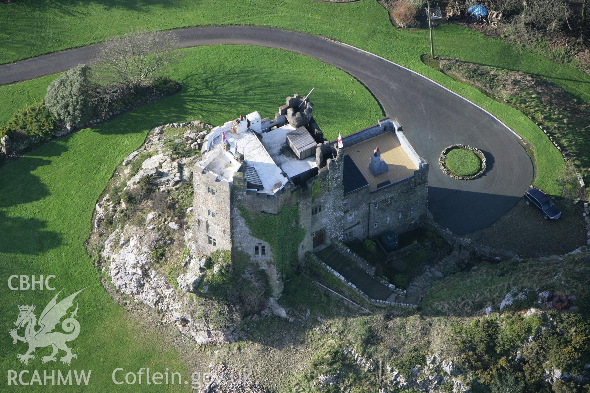 RCAHMW colour oblique aerial photograph of Roch Castle. Taken on 28 January 2009 by Toby Driver
