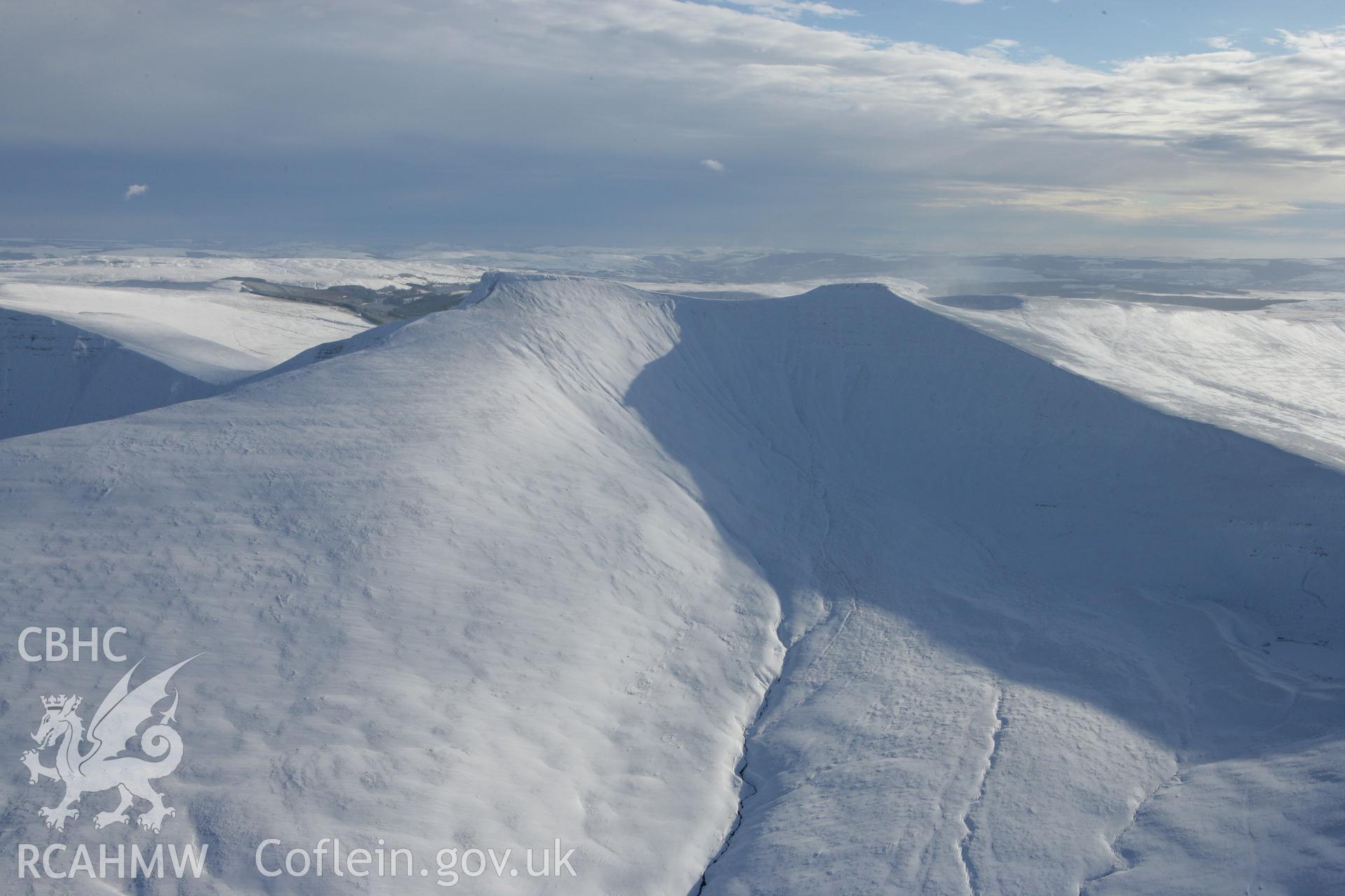 RCAHMW colour oblique photograph of the Brecon Beacons and Pen y Fan. Taken by Toby Driver on 06/02/2009.