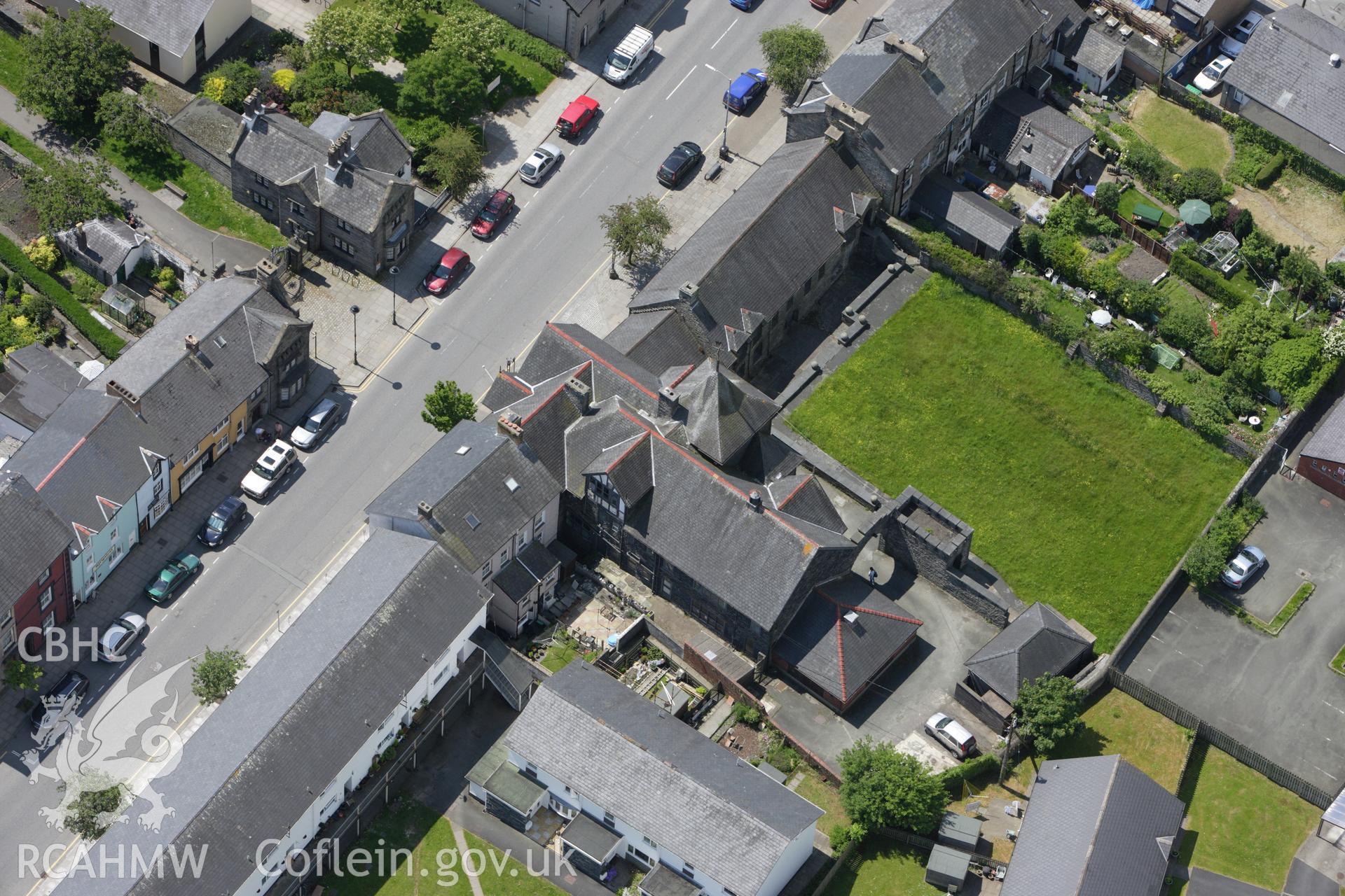 RCAHMW colour oblique aerial photograph of Parliament House, Maengwyn Street, Machynlleth Taken on 02 June 2009 by Toby Driver