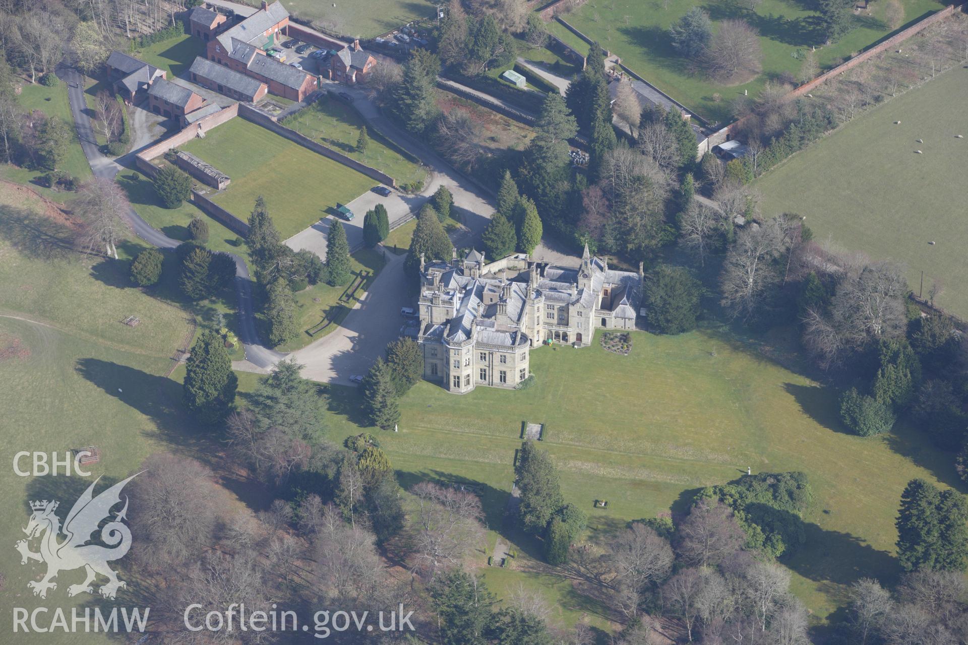 RCAHMW colour oblique photograph of Pale Hall. Taken by Toby Driver on 18/03/2009.