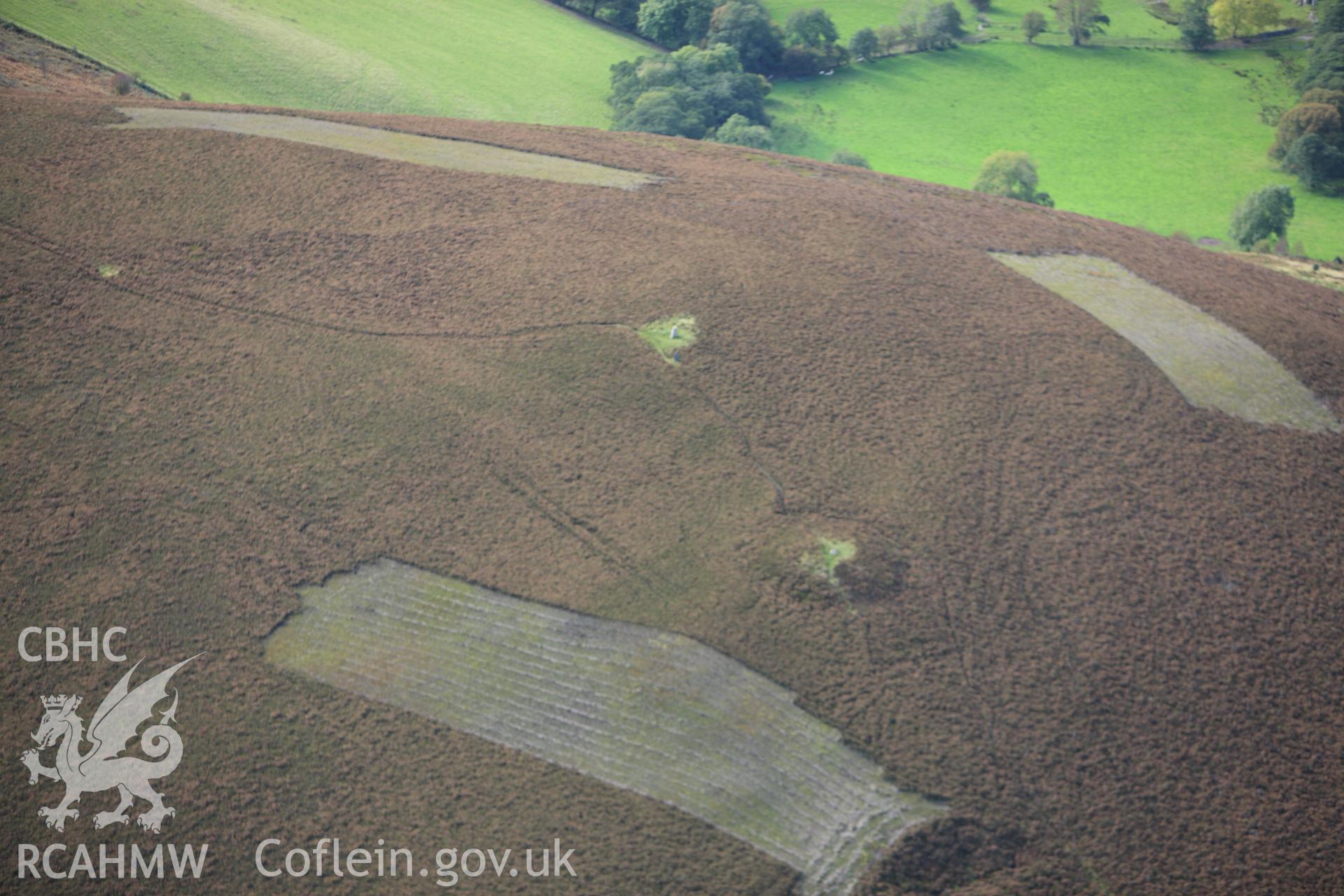RCAHMW colour oblique aerial photograph of Moel Gyw Barrow. Taken on 13 October 2009 by Toby Driver