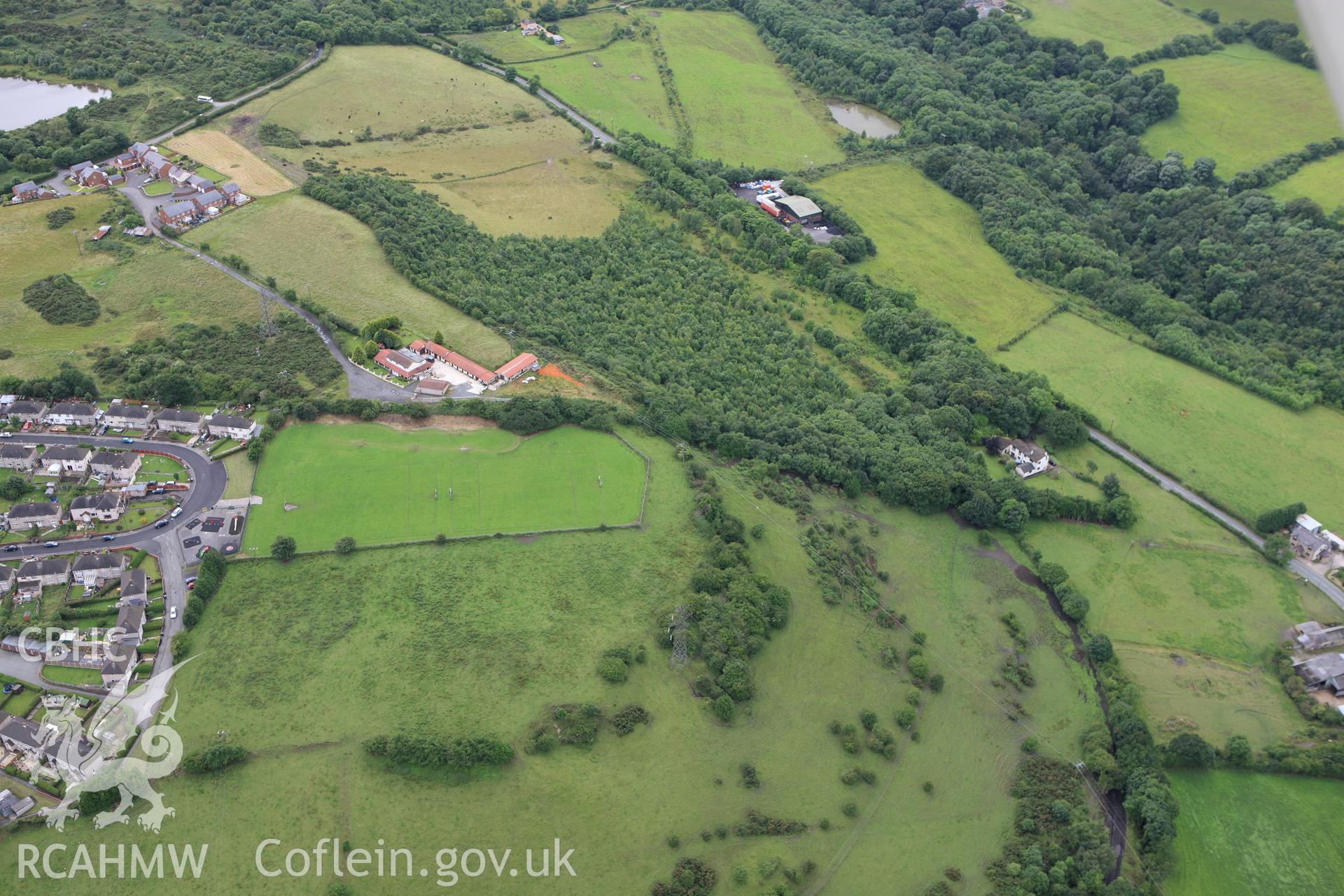 RCAHMW colour oblique aerial photograph of Offa's Dyke. Taken on 08 July 2009 by Toby Driver