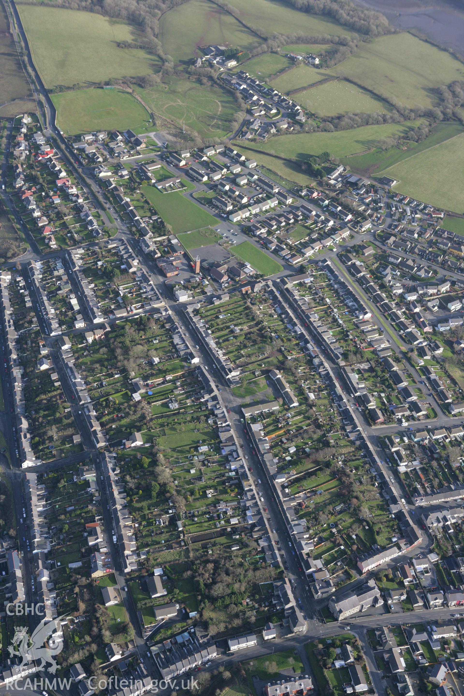 RCAHMW colour oblique photograph of Pembroke Dock. Taken by Toby Driver on 11/02/2009.