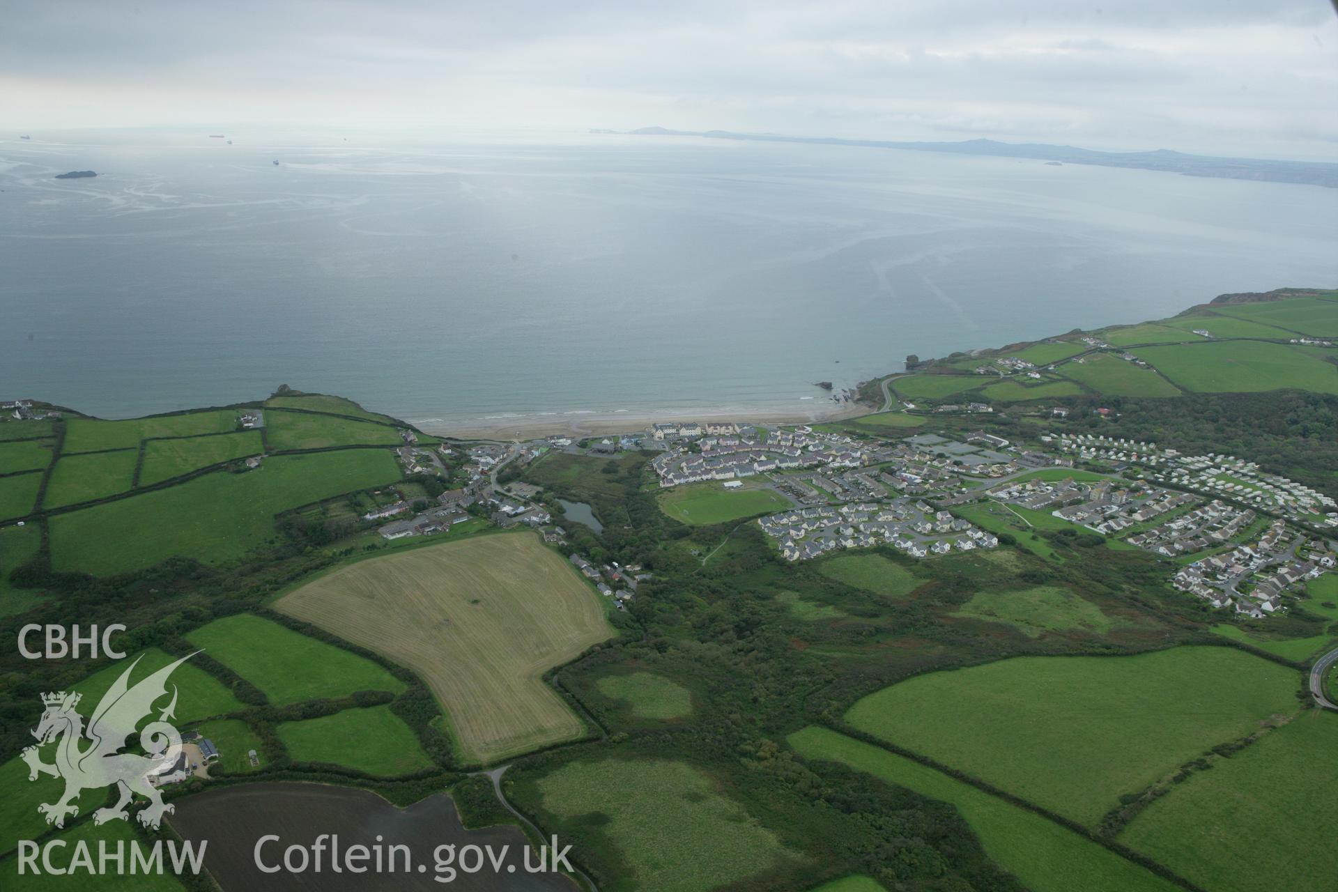 RCAHMW colour oblique aerial photograph of Broadhaven. Taken on 14 October 2009 by Toby Driver