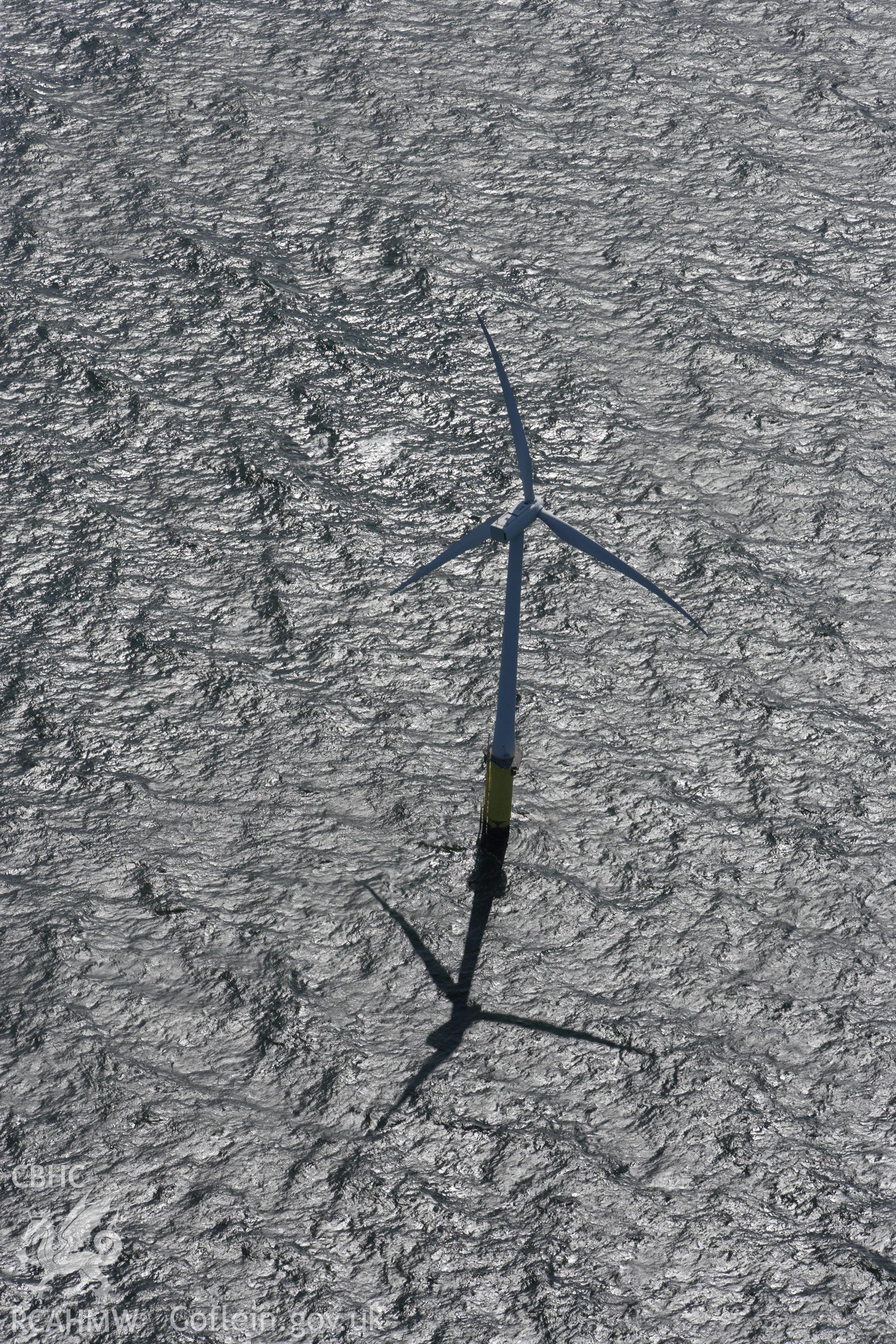 RCAHMW colour oblique aerial photograph of North Hoyle Offshore Windfarm, Prestatyn. Taken on 30 July 2009 by Toby Driver