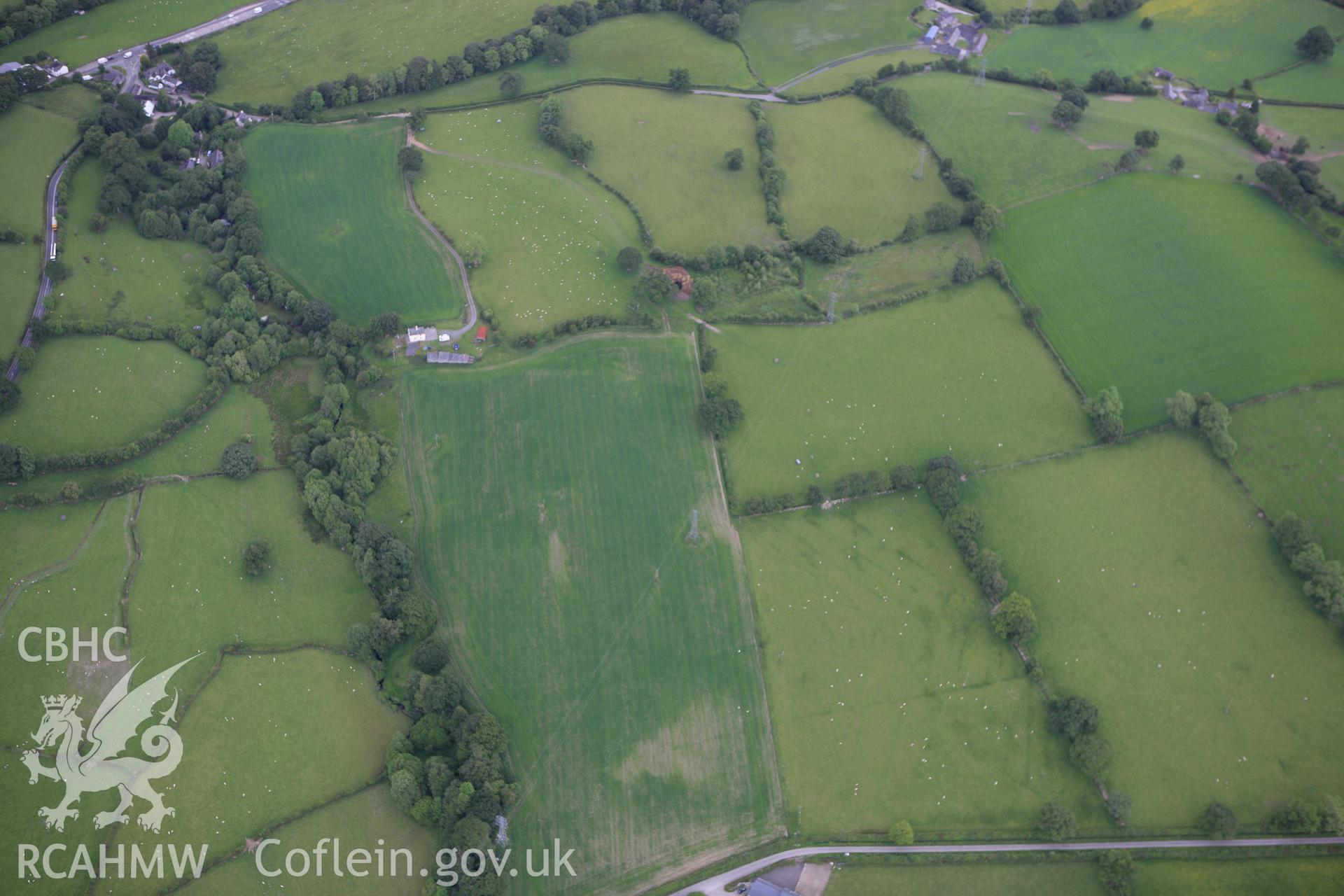 RCAHMW colour oblique photograph of Site of Penrhos Roman marching camp. Taken by Toby Driver on 19/06/2009.