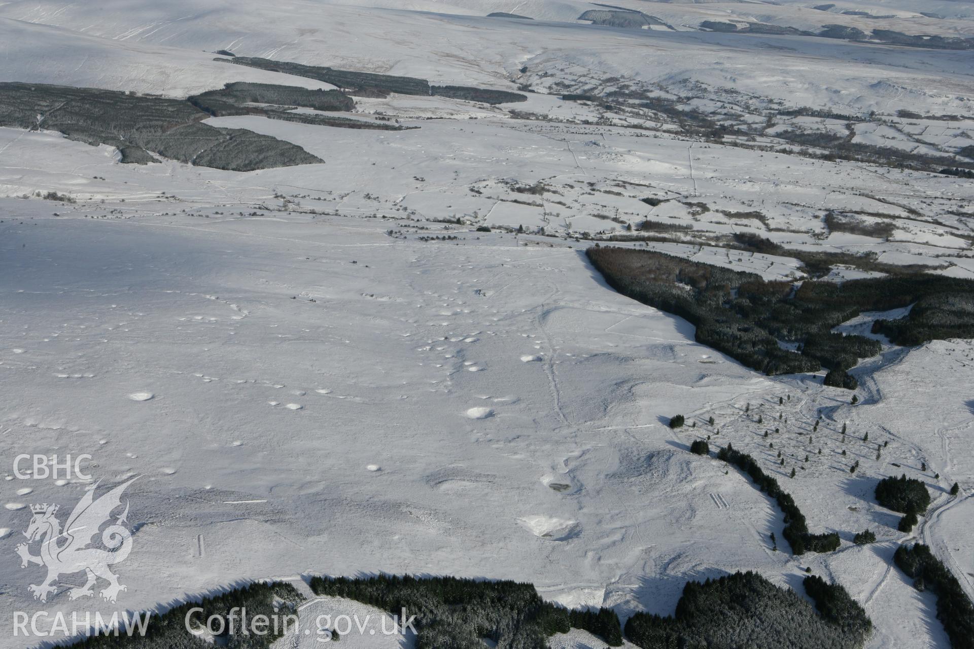 RCAHMW colour oblique photograph of Pillow mounds, Pant Mawr. Taken by Toby Driver on 06/02/2009.