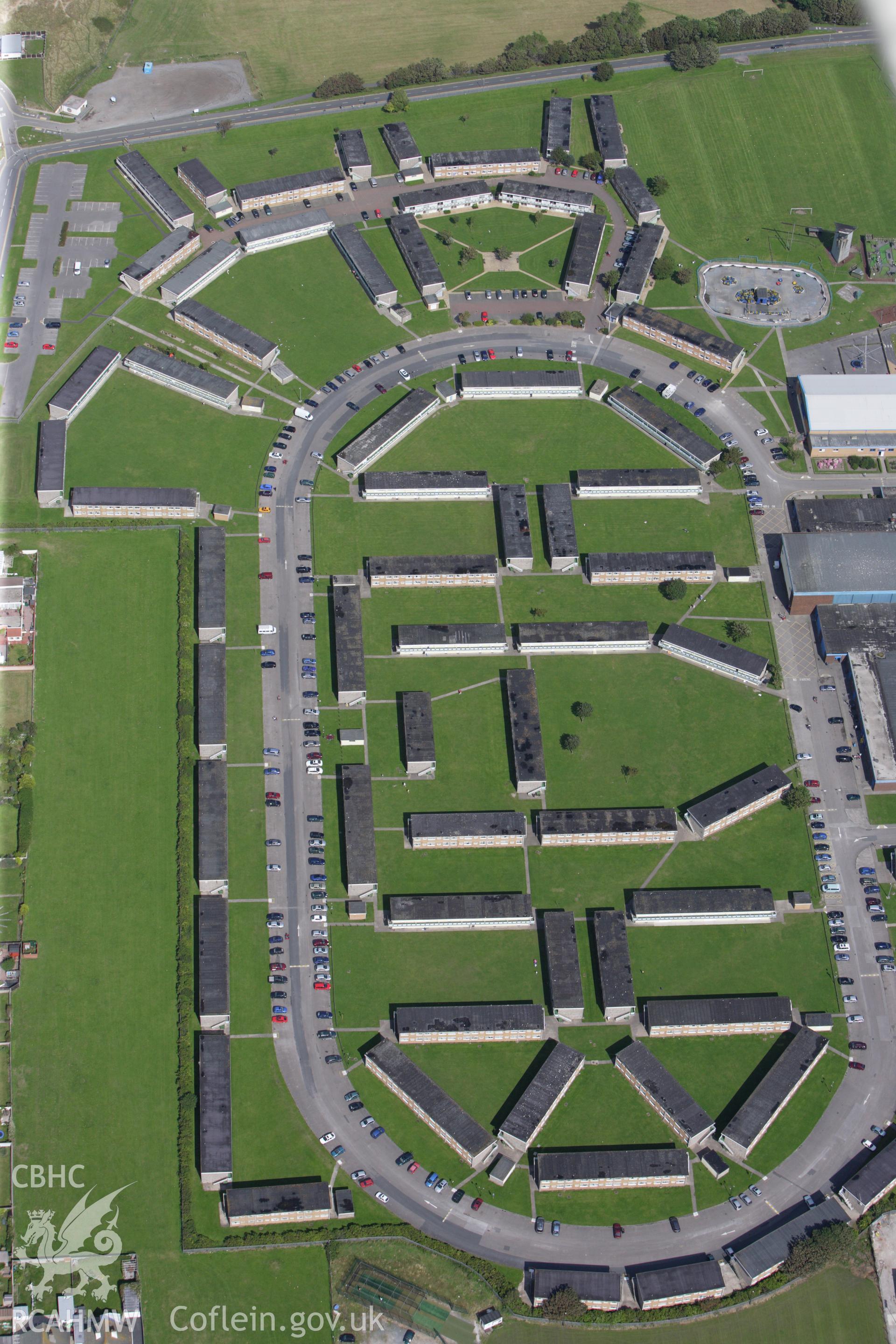 RCAHMW colour oblique aerial photograph of Prestatyn Sands Holiday Camp, Barkby Avenue, Prestatyn. Taken on 30 July 2009 by Toby Driver