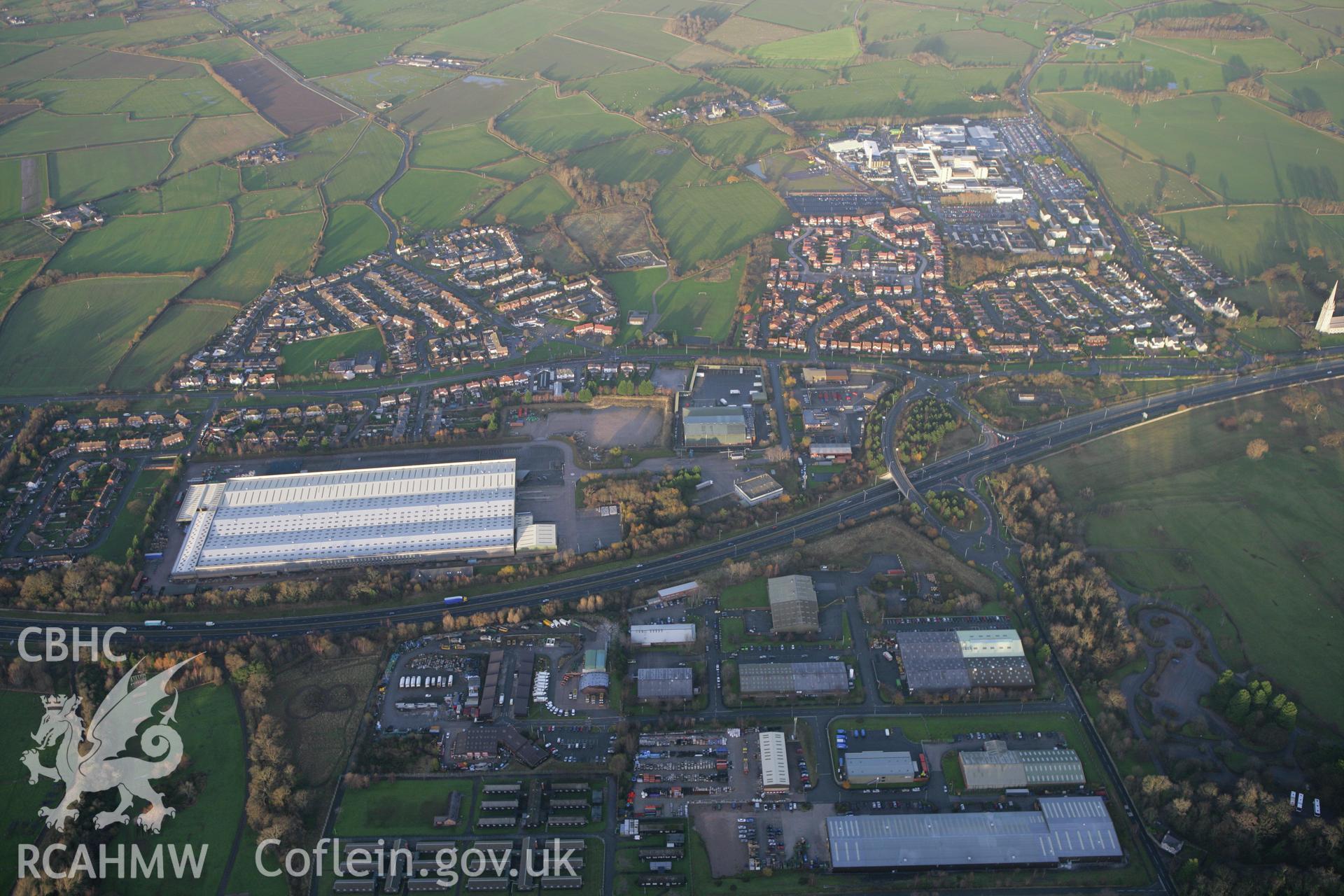 RCAHMW colour oblique aerial photograph of Kinmel Military Camp, Bodelwyddan. Taken on 10 December 2009 by Toby Driver