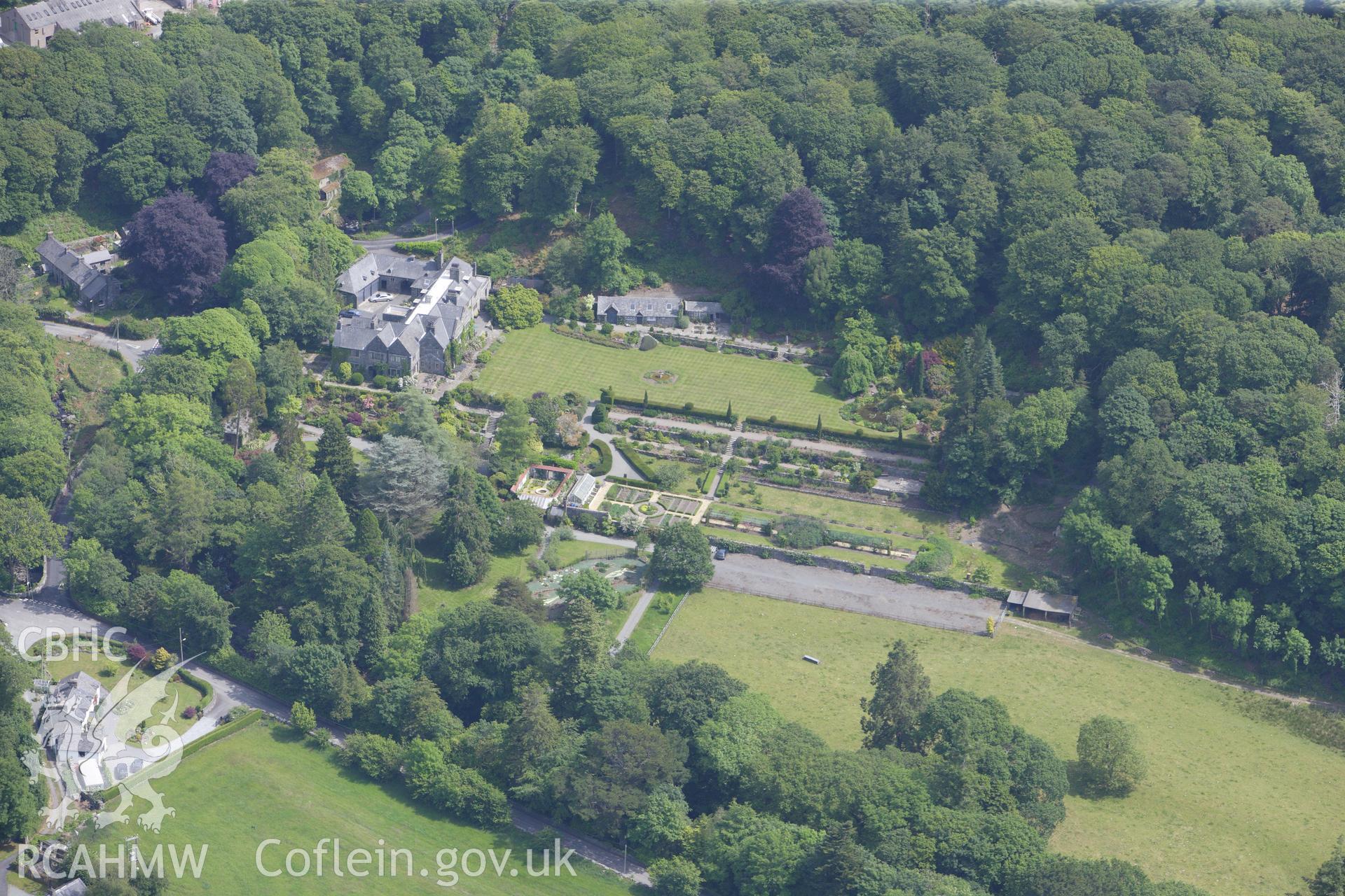 RCAHMW colour oblique aerial photograph of Aberartro. Taken on 16 June 2009 by Toby Driver