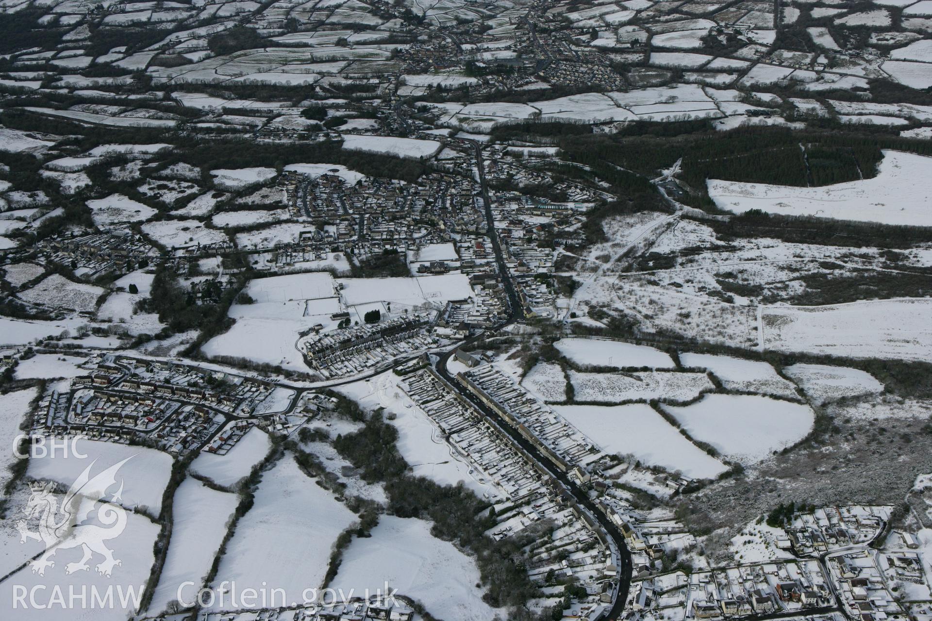 RCAHMW colour oblique photograph of Tumble. Taken by Toby Driver on 06/02/2009.