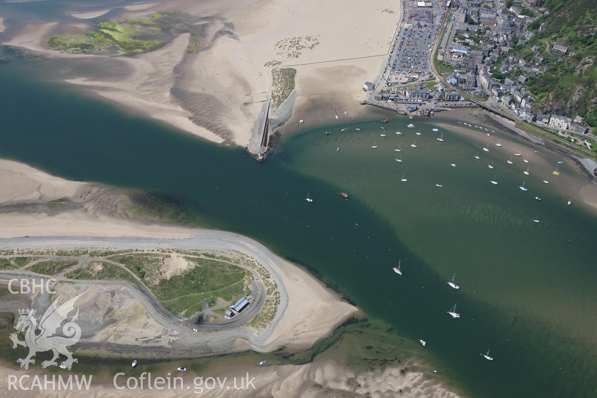 RCAHMW colour oblique aerial photograph of Barmouth Ferry Station, Fairbourne Railway. Taken on 02 June 2009 by Toby Driver