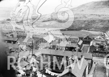 Digital image relating to old Pentre Salvation Army Citadel, Carne Street, Pentre: panoramic view which includes the citadel.