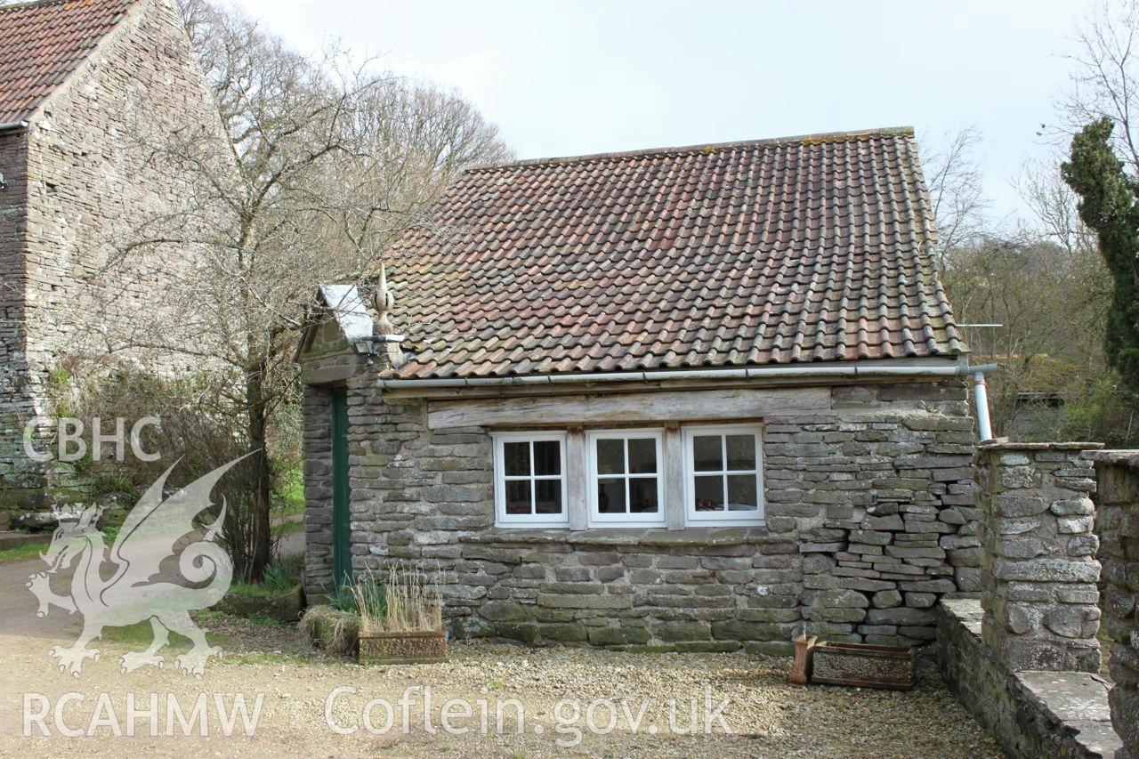 West elevation of the cottage.
