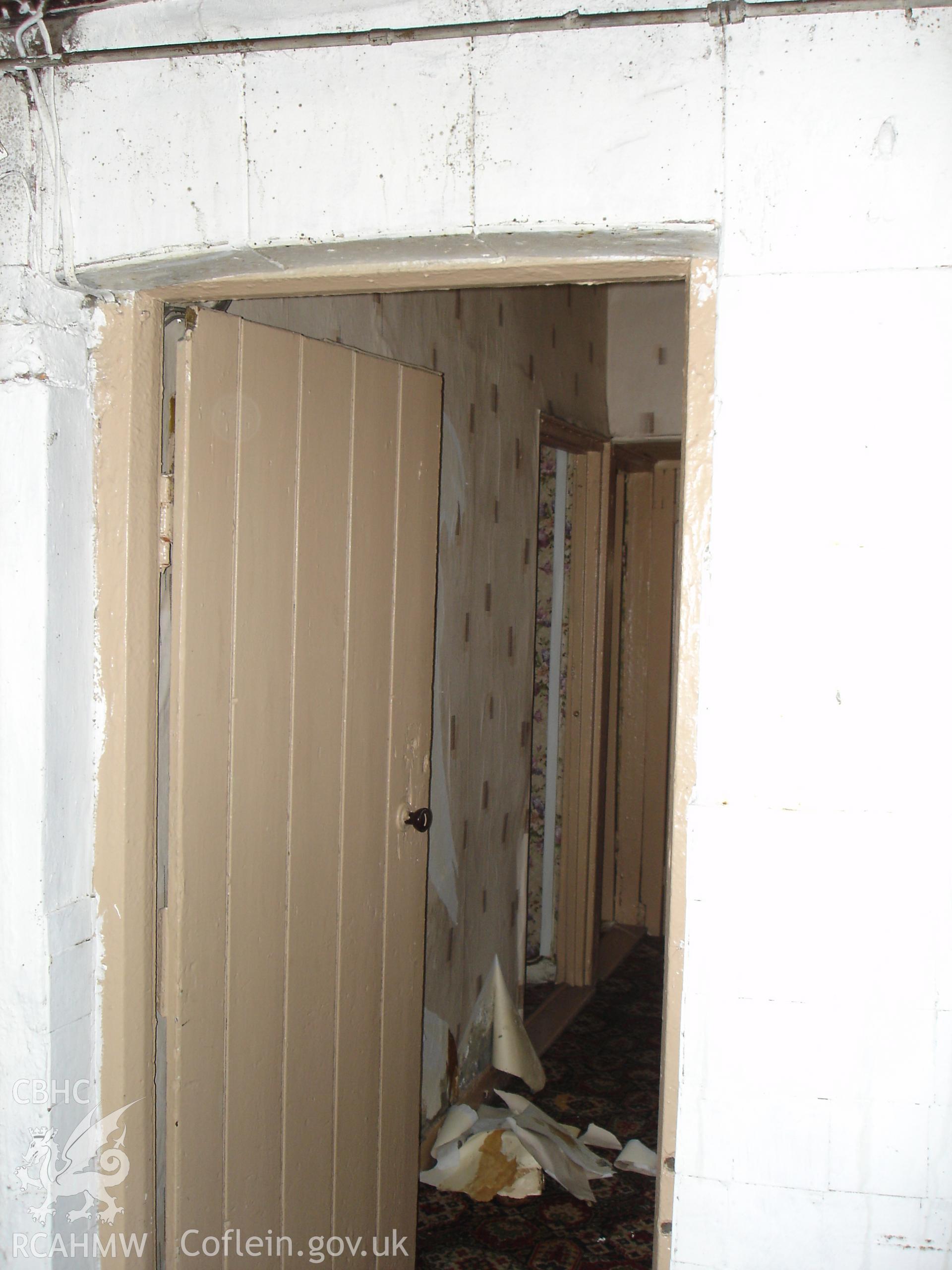 Colour digital photograph showing interior view (hall) of a cottage at Gelli Houses, Cymmer.