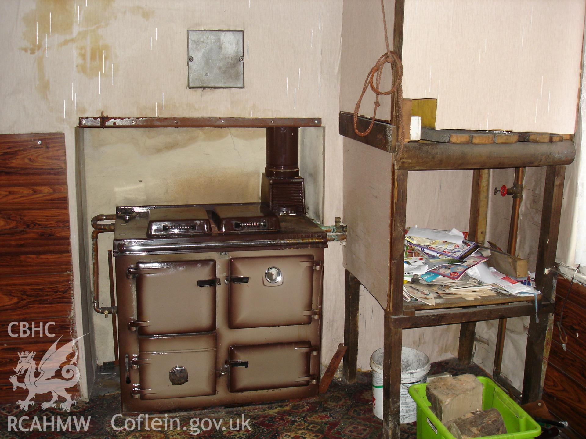 Colour digital photograph showing interior view of a cottage at Gelli Houses, Cymmer.