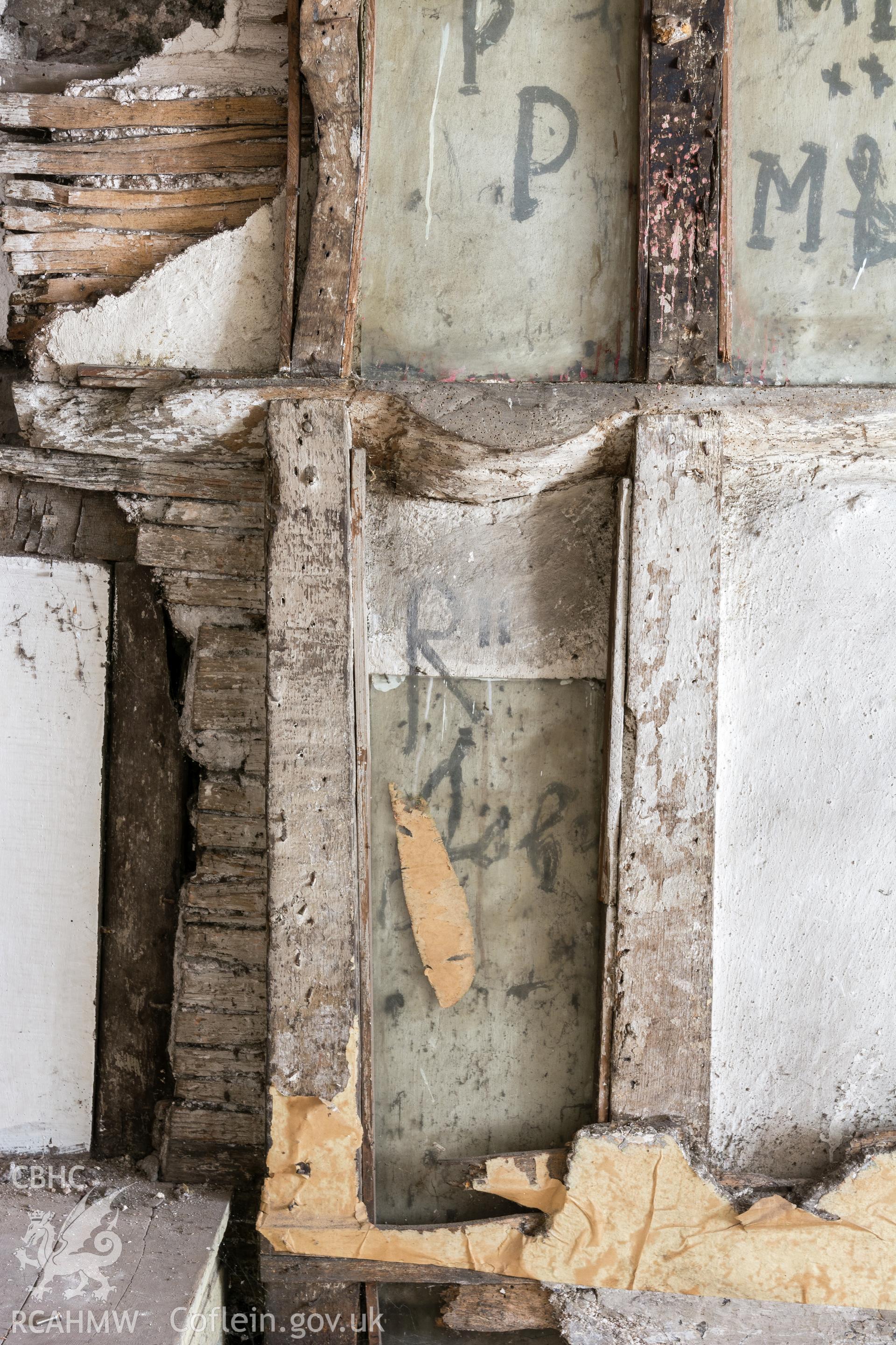 Attic Chapel  graffiti detail, taken by Martin Crampin for RCAHMW 21st March 2017.