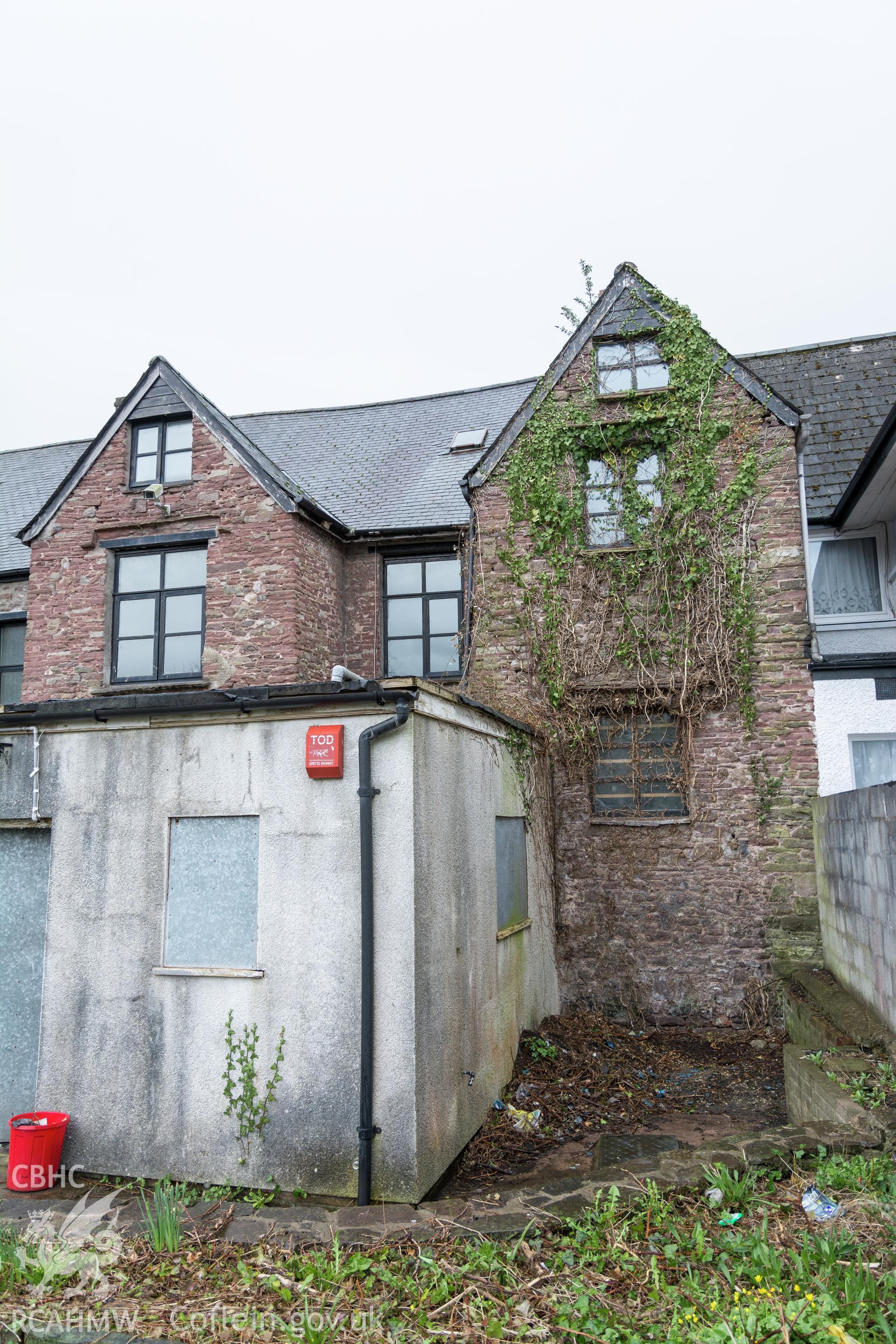 Exterior view showing rear elevation, taken by Martin Crampin for RCAHMW 21st March 2017.