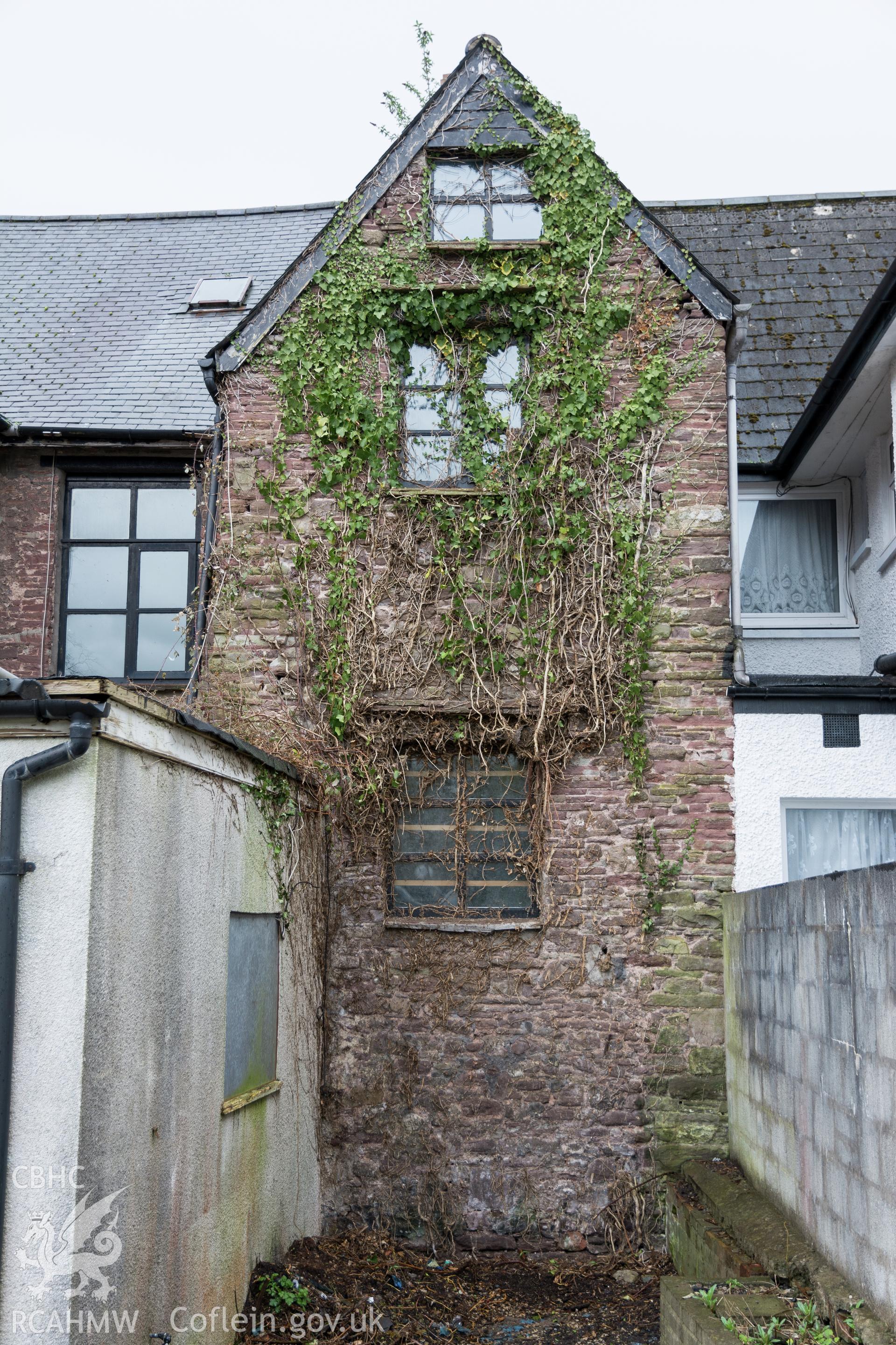 Exterior view showing rear elevation, taken by Martin Crampin for RCAHMW 21st March 2017.