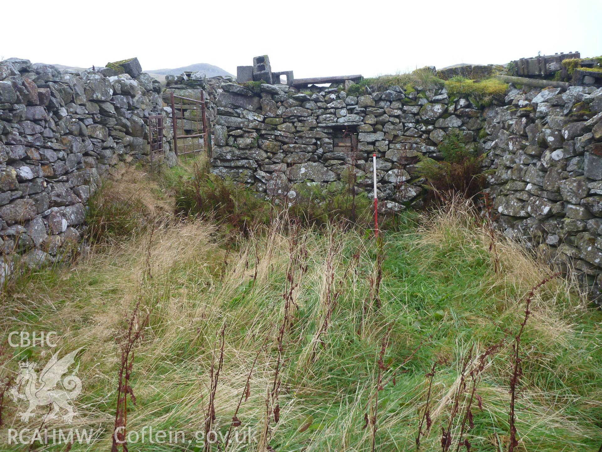 Ffridd Glap Sheep Pen II, detail of interior showing window, viewed facing SE