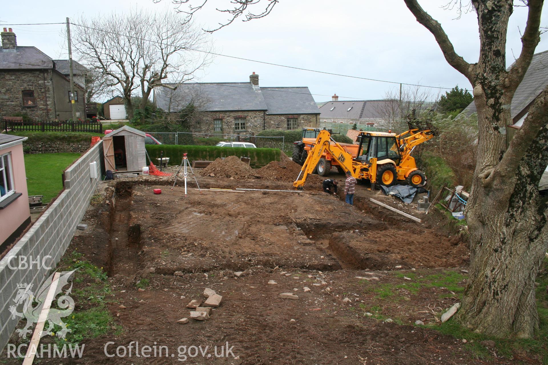 Photograph from an archaeological watching brief for Pencerrig, Mathry.  Prepared by Peter Crane of Cambria Archaeology, Report No. 2007/91, project record No. 63300, dated December 2007.