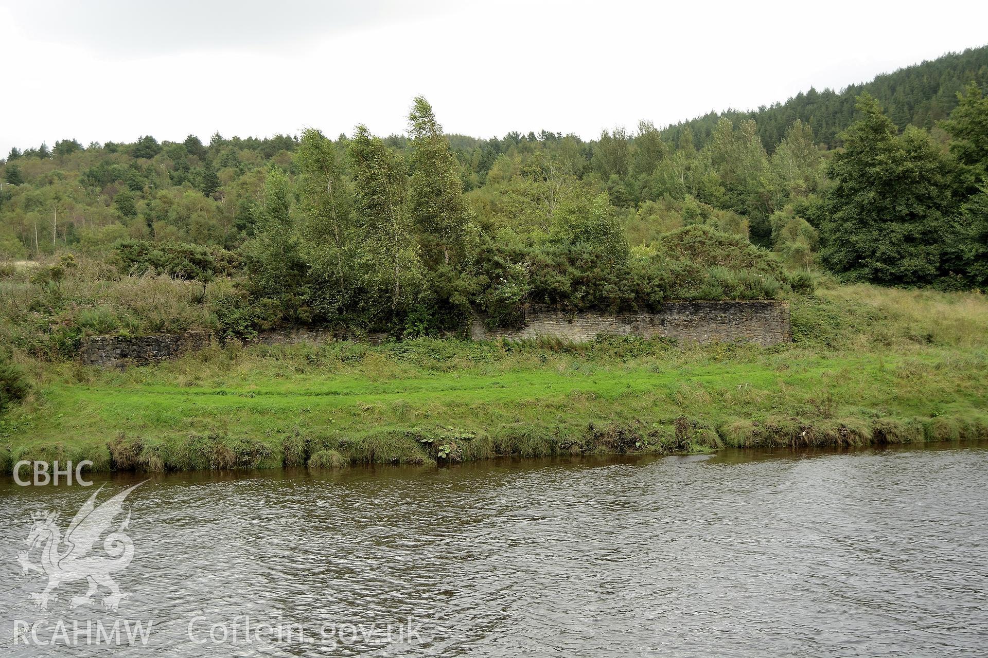 Remaining section of wall in close proximity of building G taken from Hafod side of the Tawe