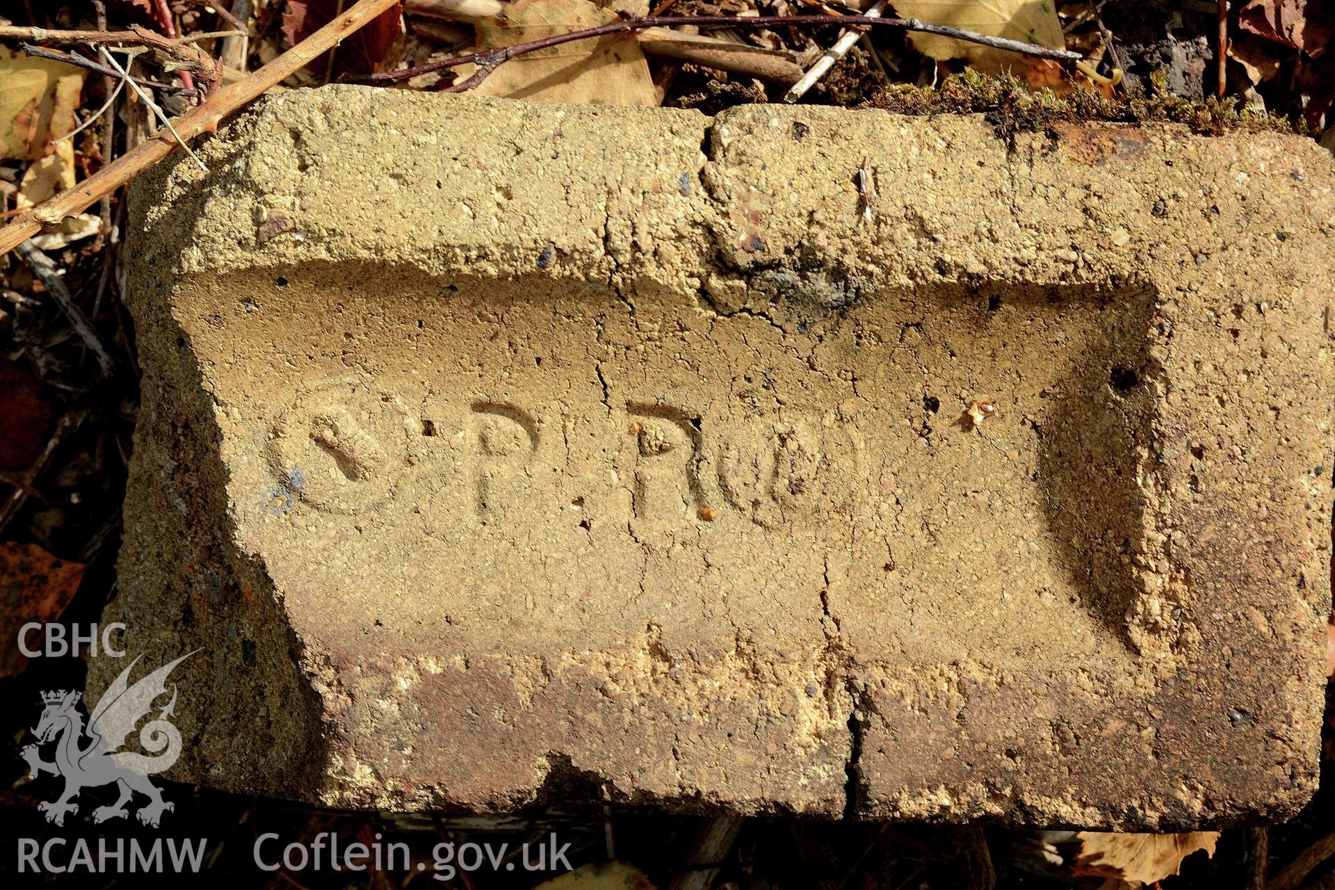 Yellow brick found at White Rock marked with P.R. in the frog found close to the railway incline