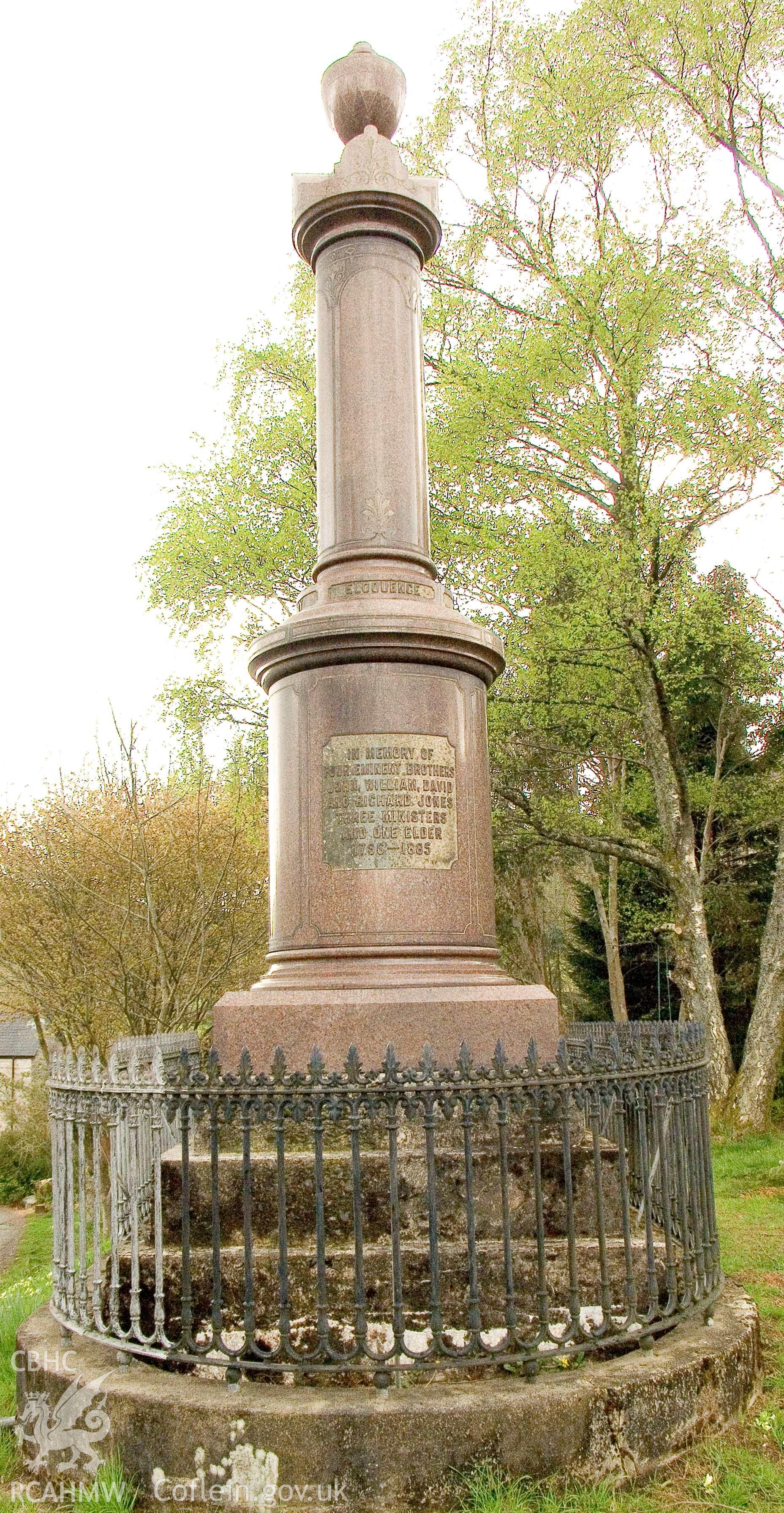 Granite monument at Dolwyddelan taken by David Howarth, undated