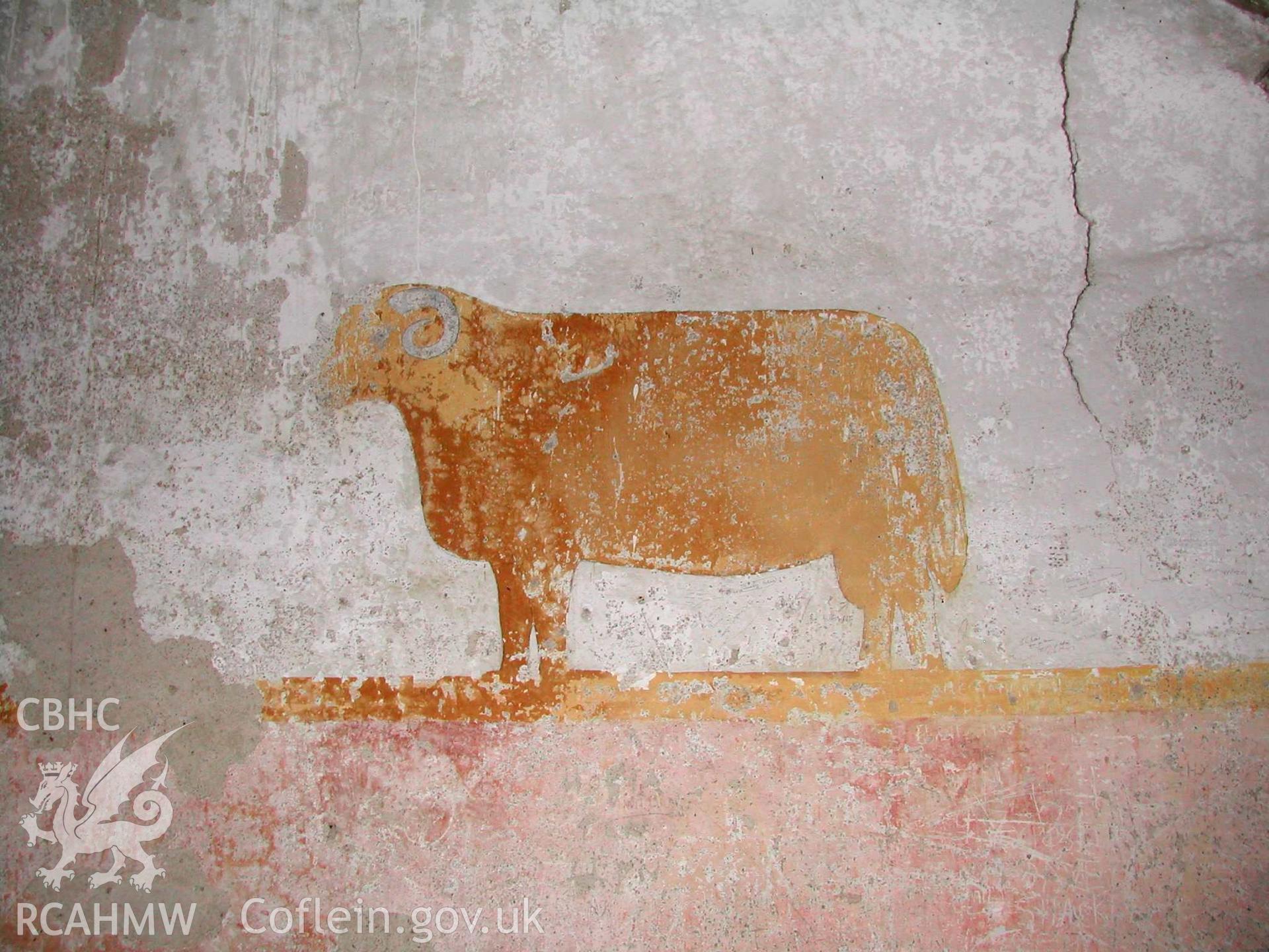 Wall painting at Cefn Garw, Ysbyty Ifan taken by David Howarth, August 2009
