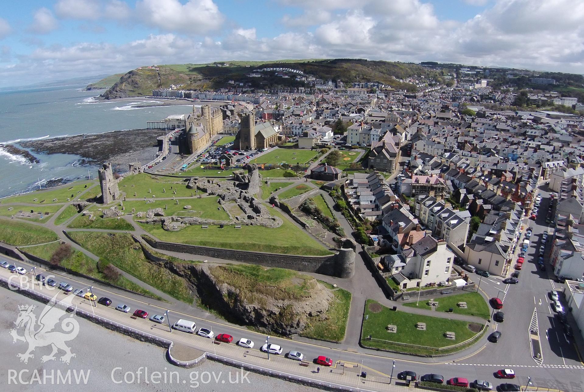Aerial photograph showing Aberystwyth taken by Paul Davis, 29th April 2015.