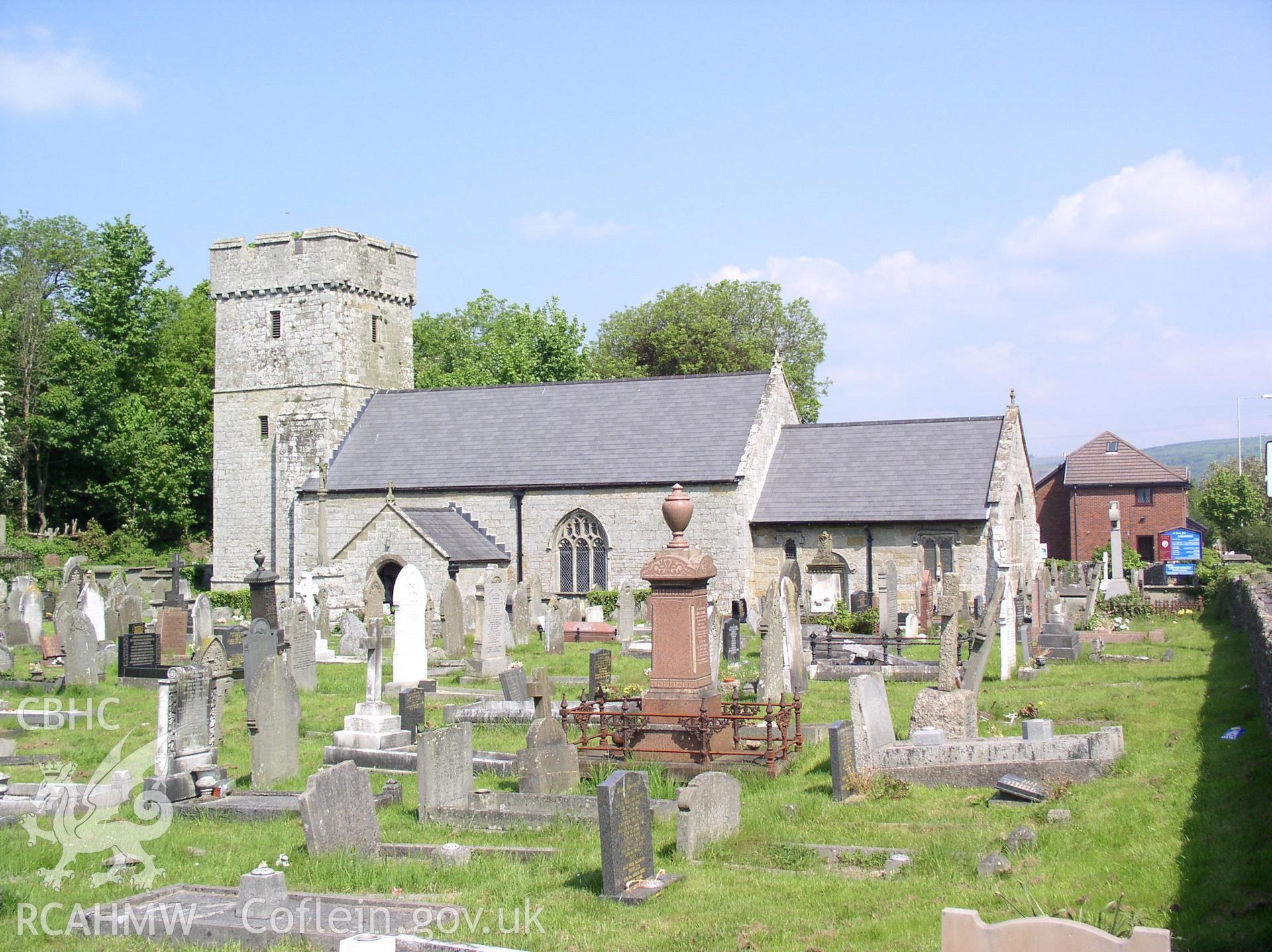 Colour digital photograph showing an elevation view of St James' Church, Pyle; Glamorgan.