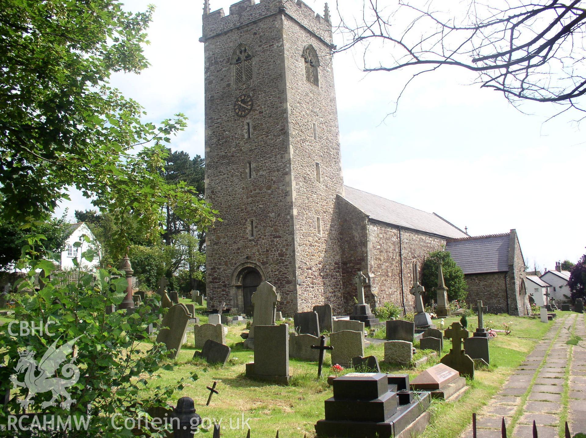 Colour digital photograph showing the exterior of St. Augustine's Church, Rumney; Cardiff.