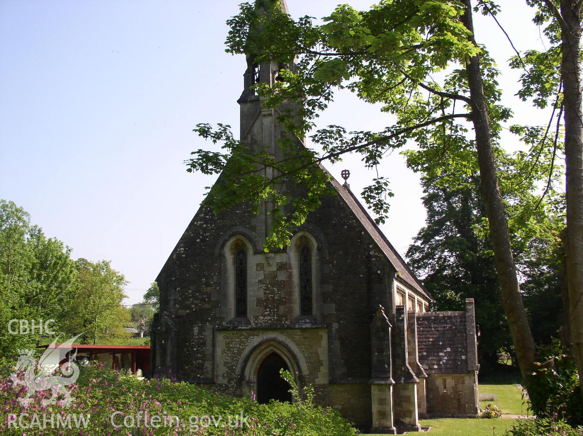 Colour digital photograph showing the exterior of St Teilo's Church, Merthyr Mawr; Glamorgan.