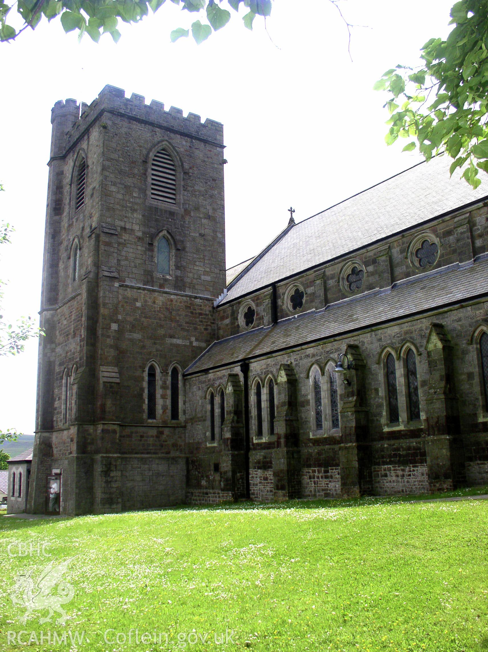 Colour digital photograph showing the exterior of St Michael and All Angel's Church, Maesteg; Glamorgan.