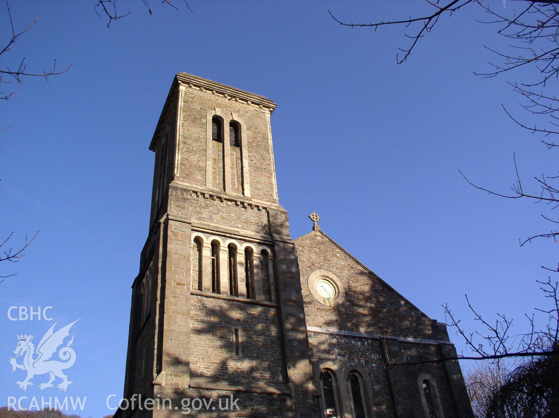 Colour digital photograph showing the exterior of St. Mary's Church, Glyntaf; Glamorgan.