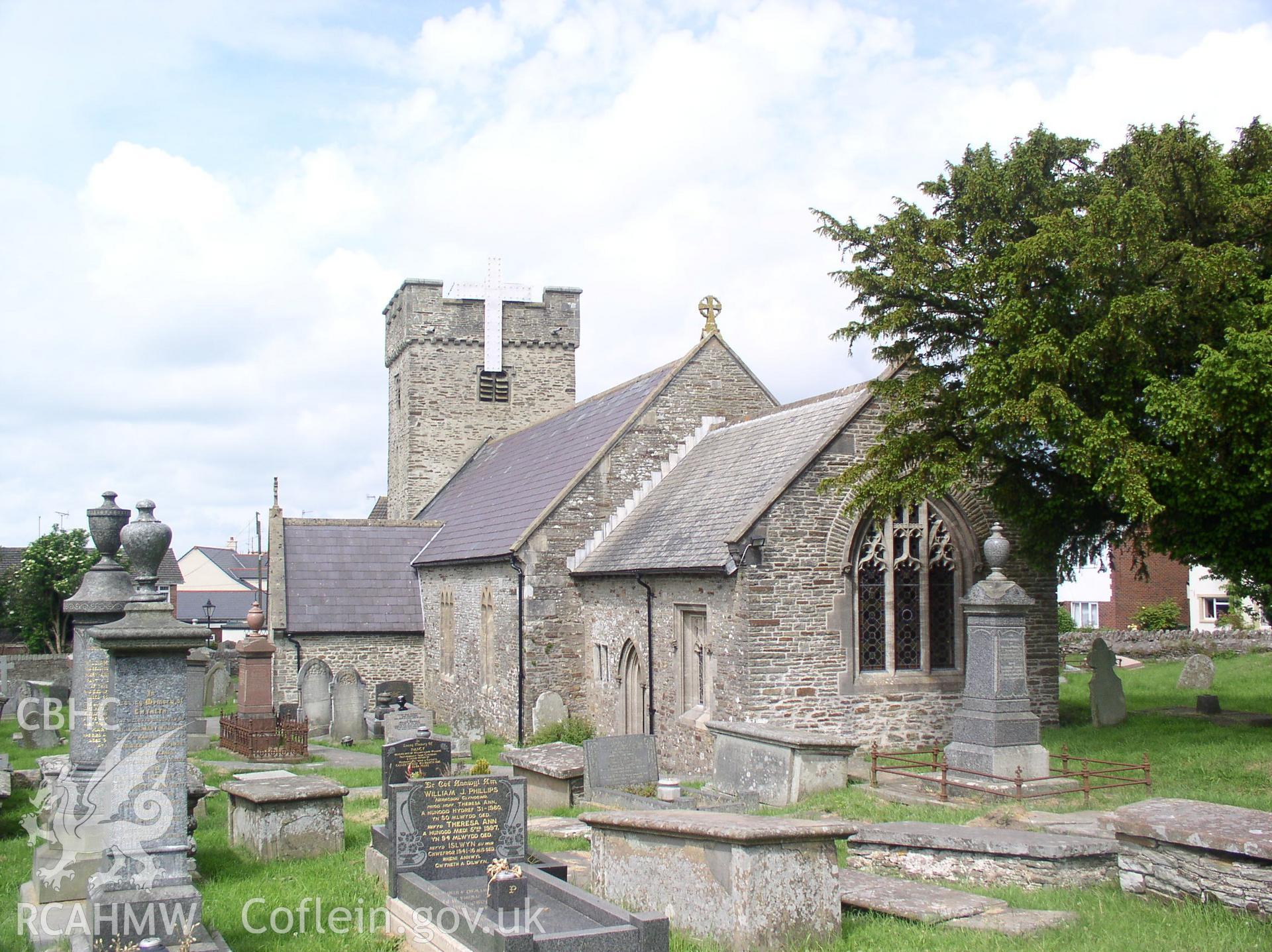 Colour digital photograph showing the exterior of St Tyfodwg's Church in Glamorgan.