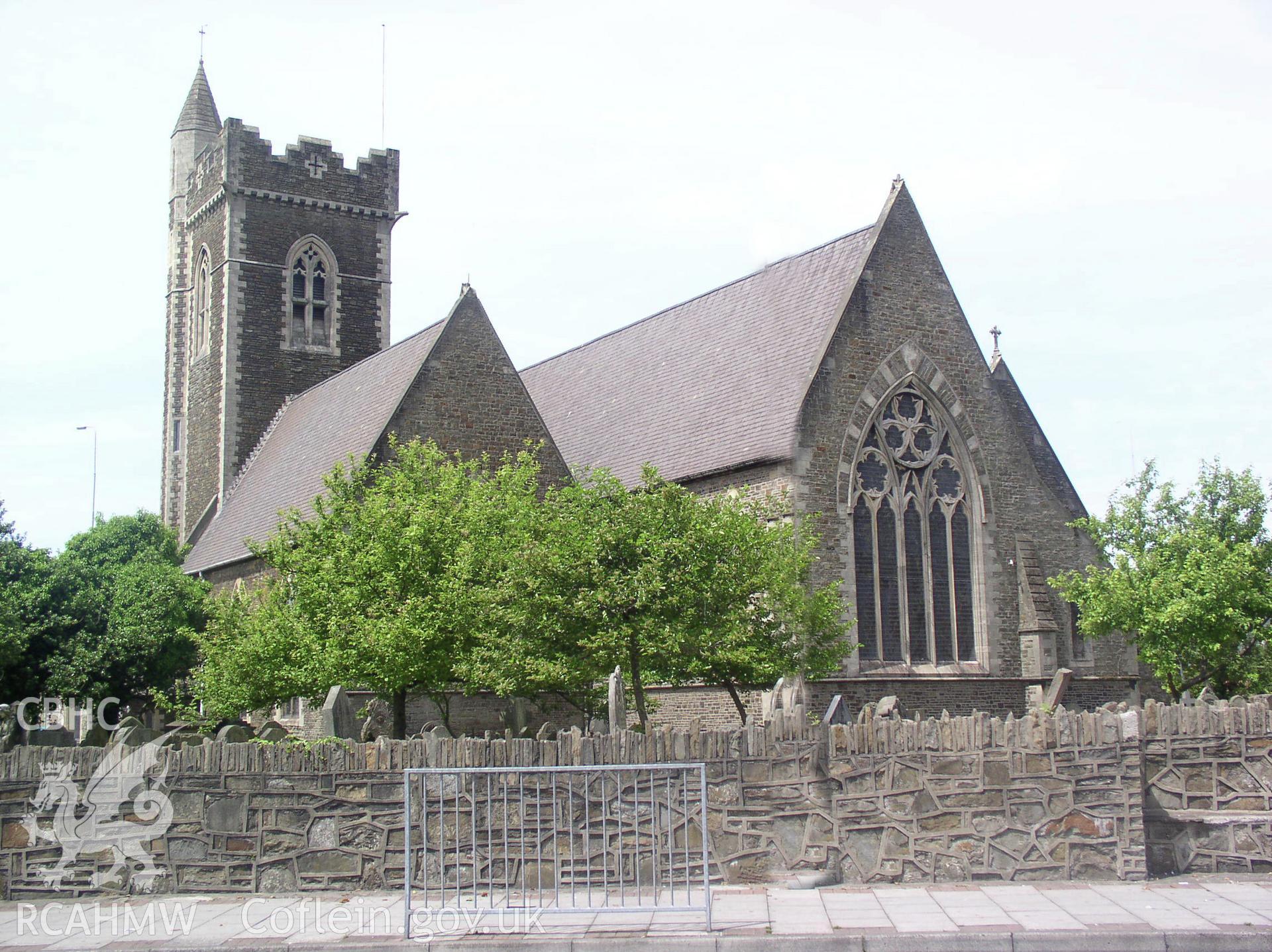 Colour digital photograph showing the exterior of St Mary's Church, Aberafan; Glamorgan.