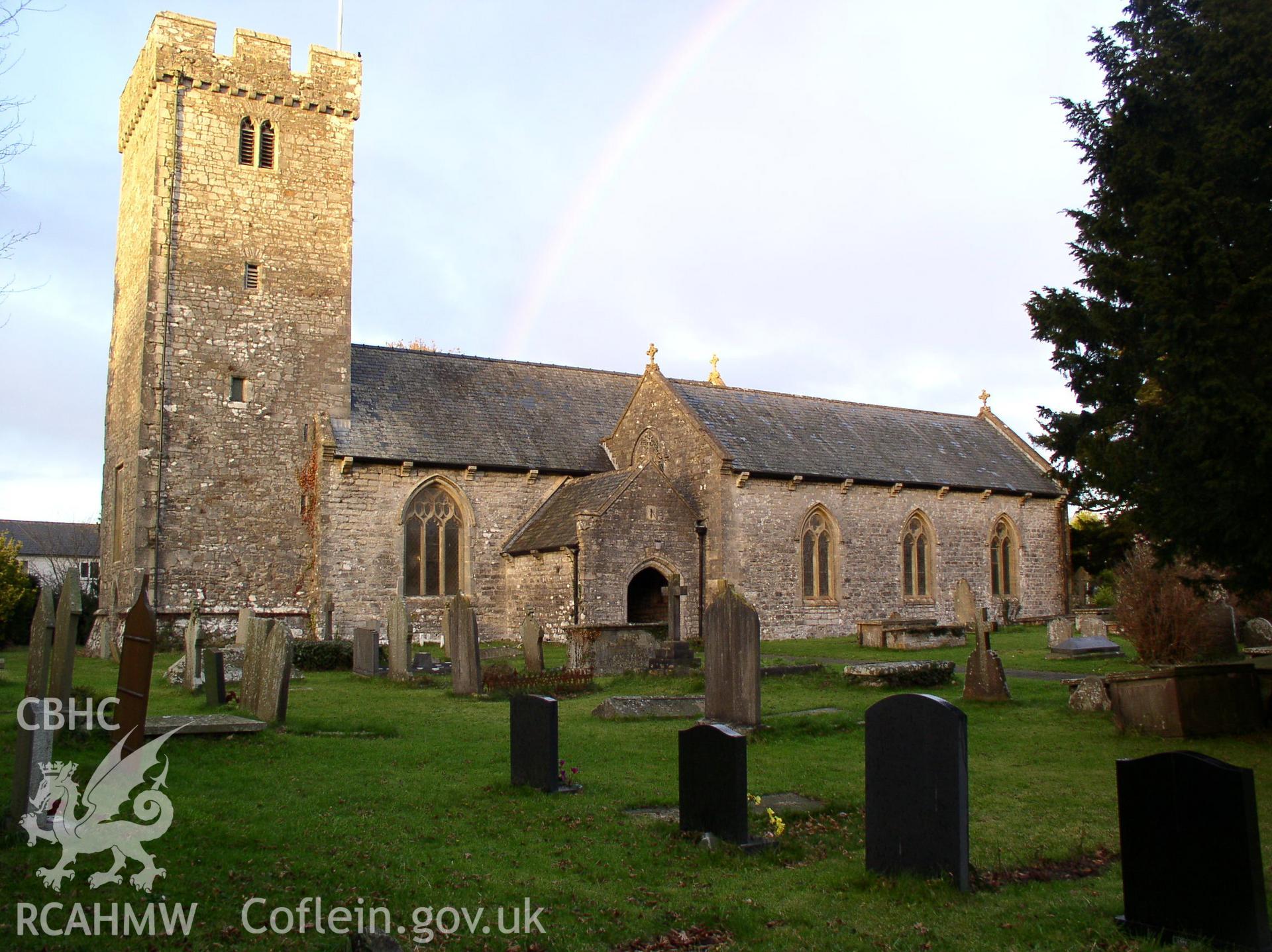 Colour digital photograph showing a front elevation view of St Nicholas' Church, St Nicholas; Glamorgan.