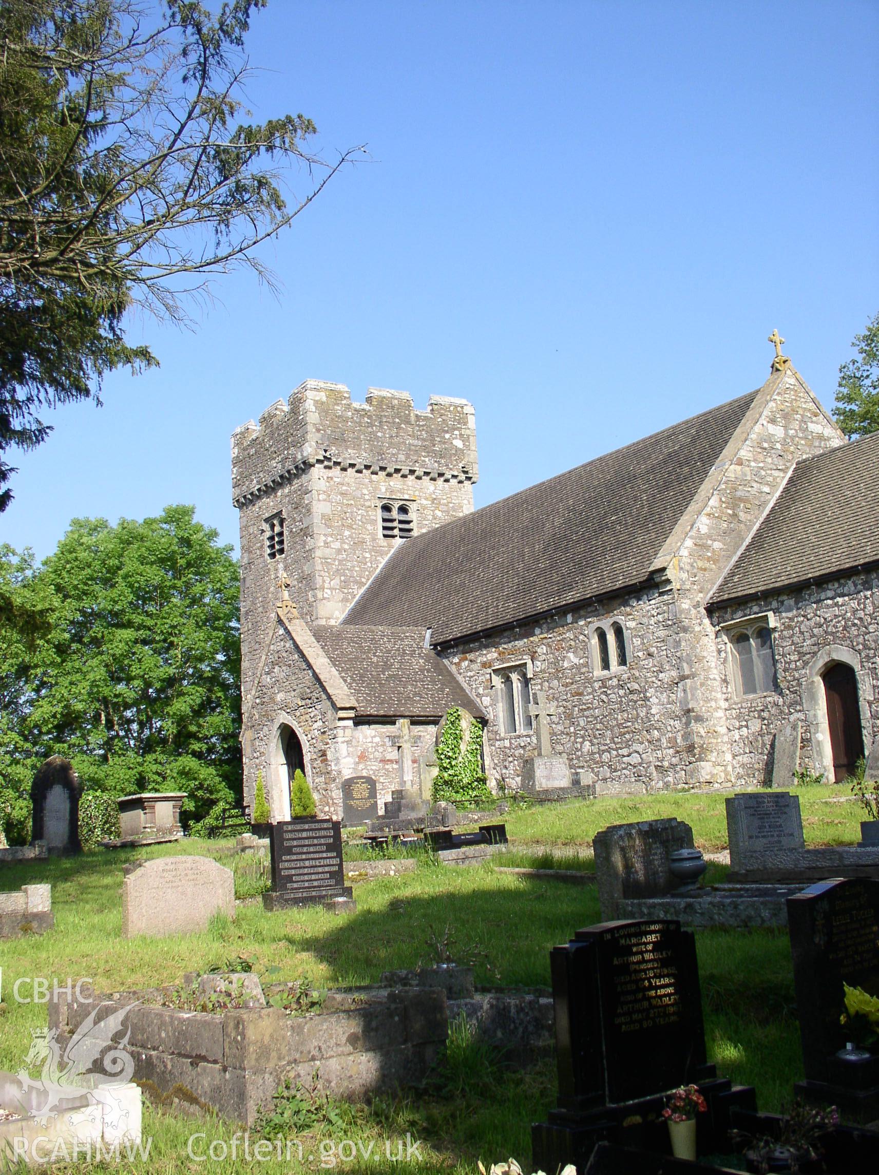Colour digital photograph showing the exterior of St Illtyd's church, Llanilid; Glamorgan.