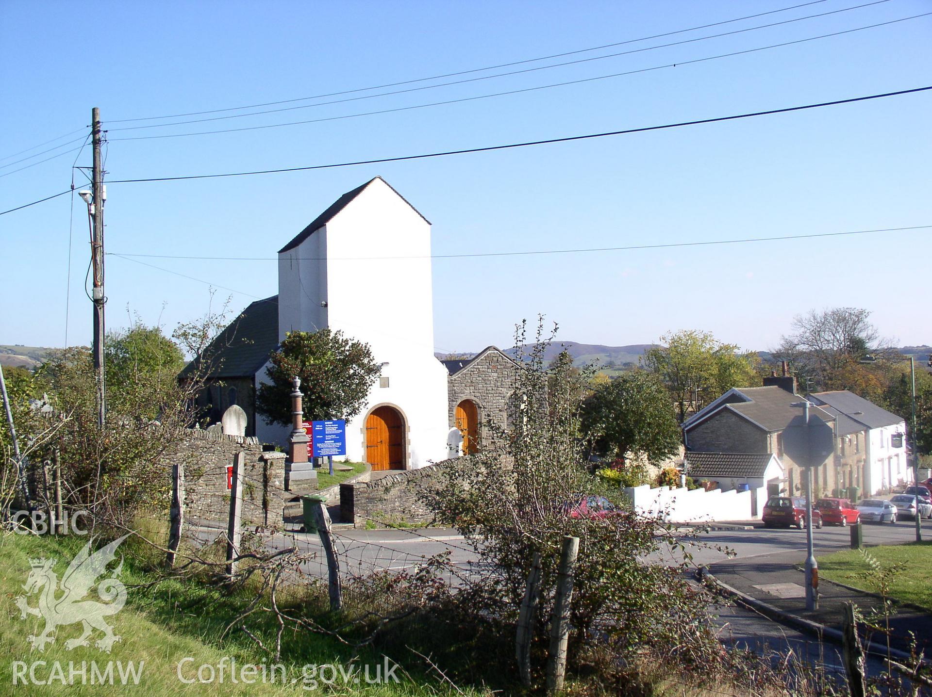 Colour digital photograph showing the exterior of Saint Illtyd's Church, Llantwit Fardre; Glamorgan.