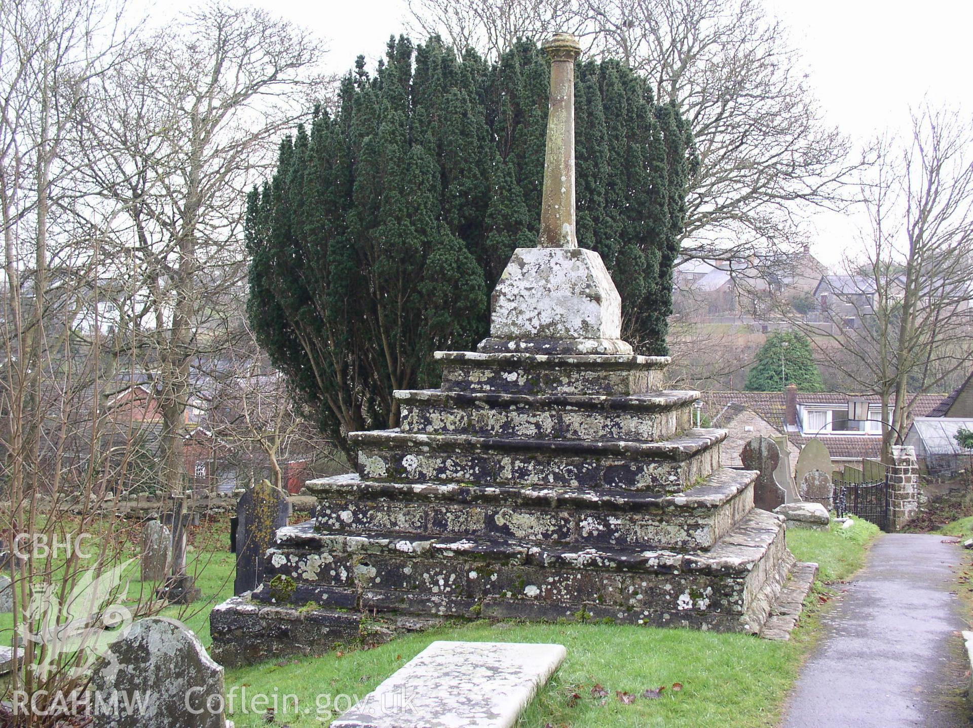 Colour digital photograph showing the St Bride's Churchyard Cross, St Brides Major; Glamorgan.