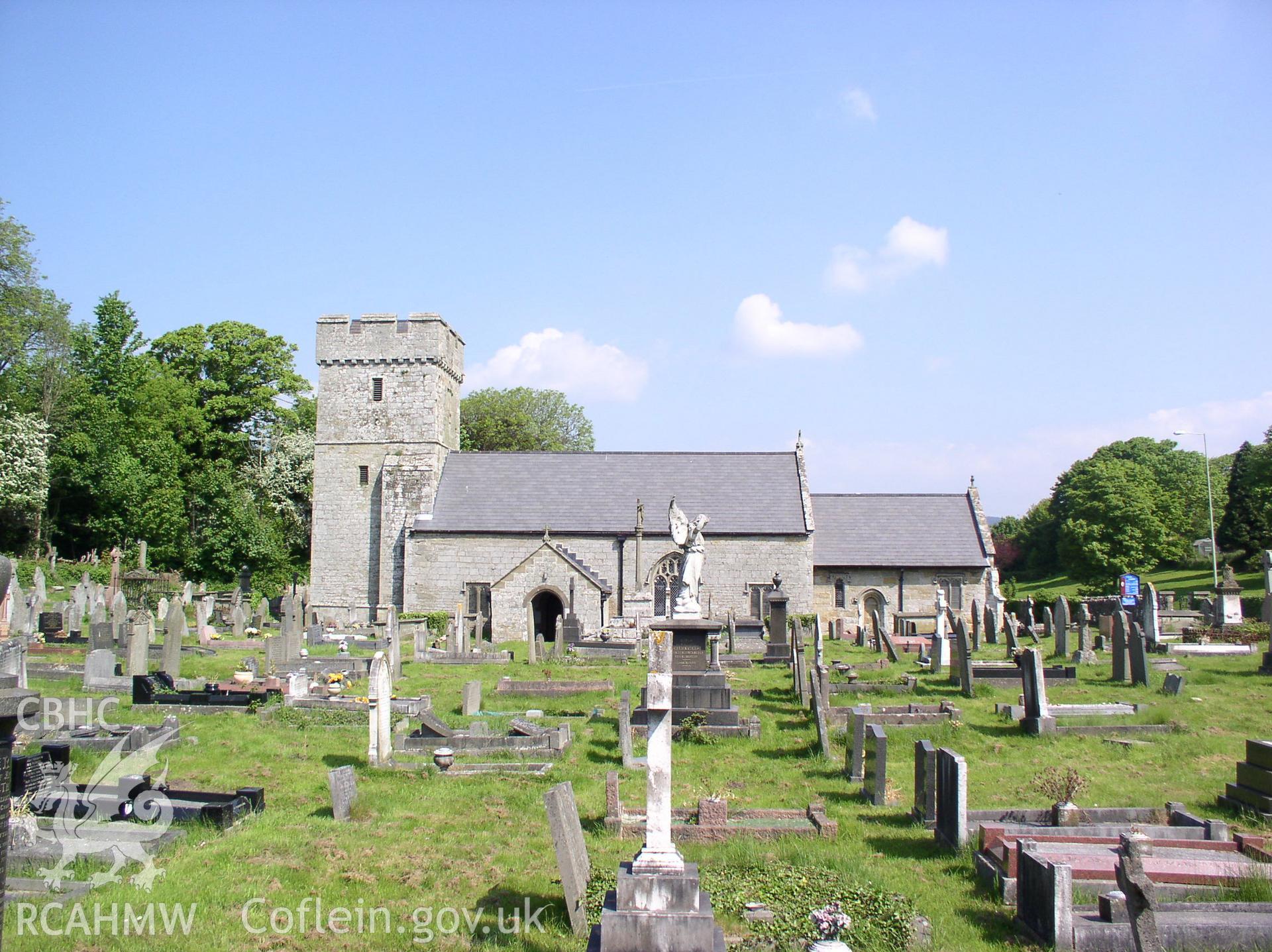 Colour digital photograph showing an elevation view of St James' Church, Pyle; Glamorgan.